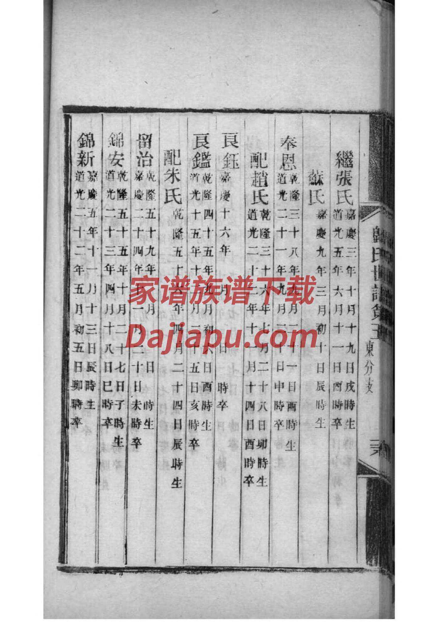 张氏继子辈玉子辈家谱