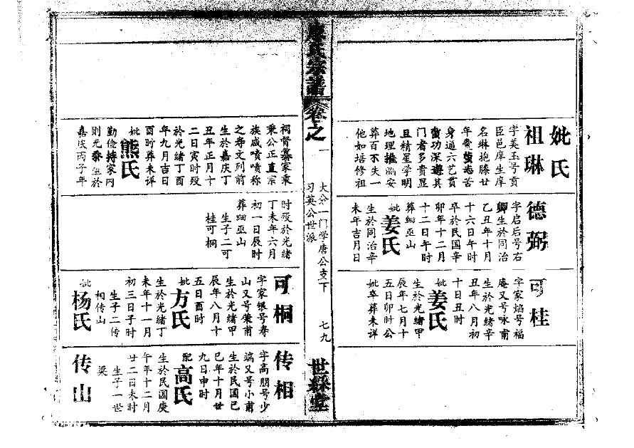 厉姓族谱字辈排行