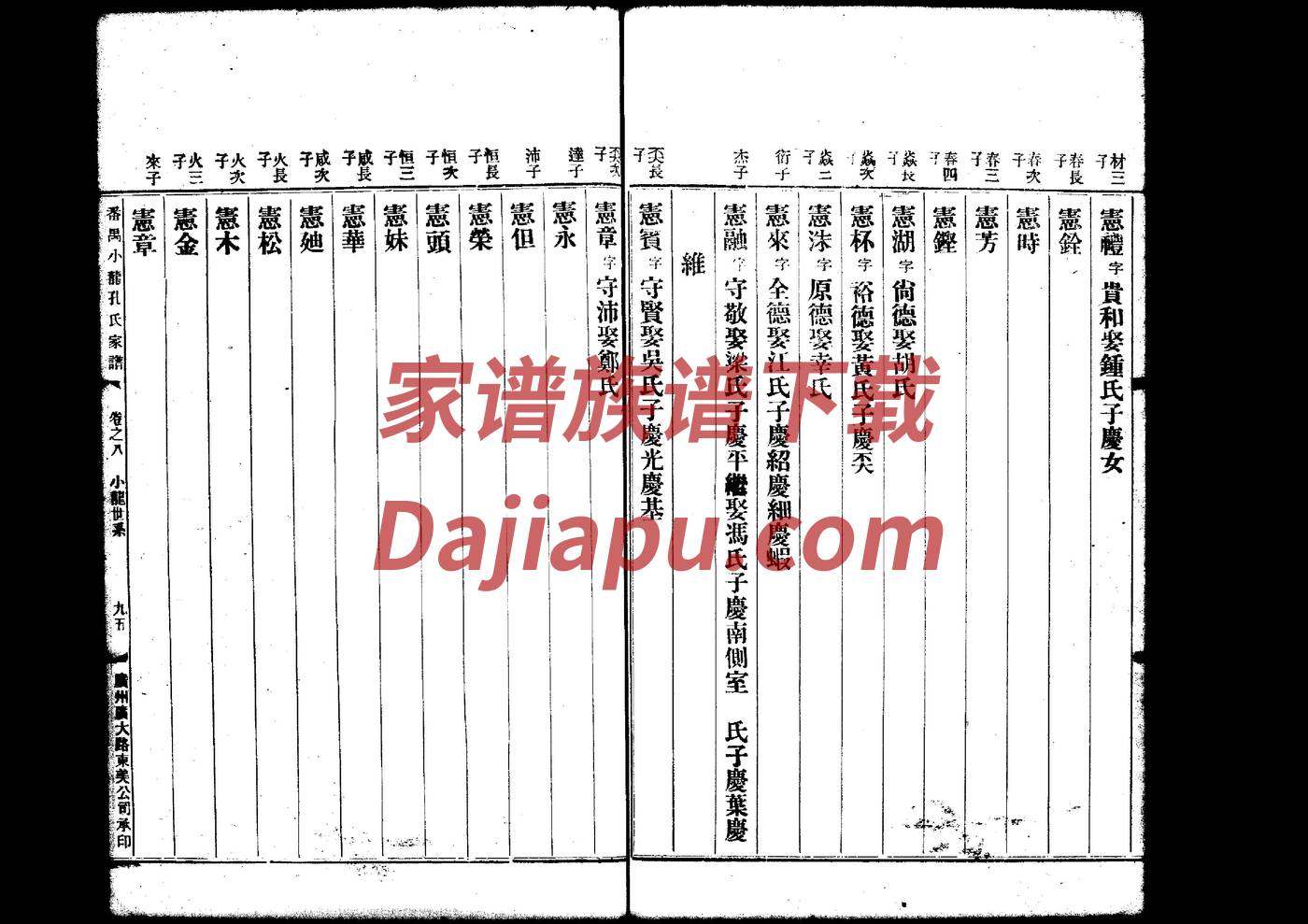 百里氏家谱查询一览表