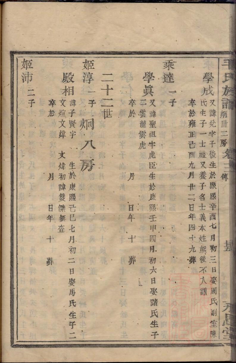 山东王氏家谱辈分宇
