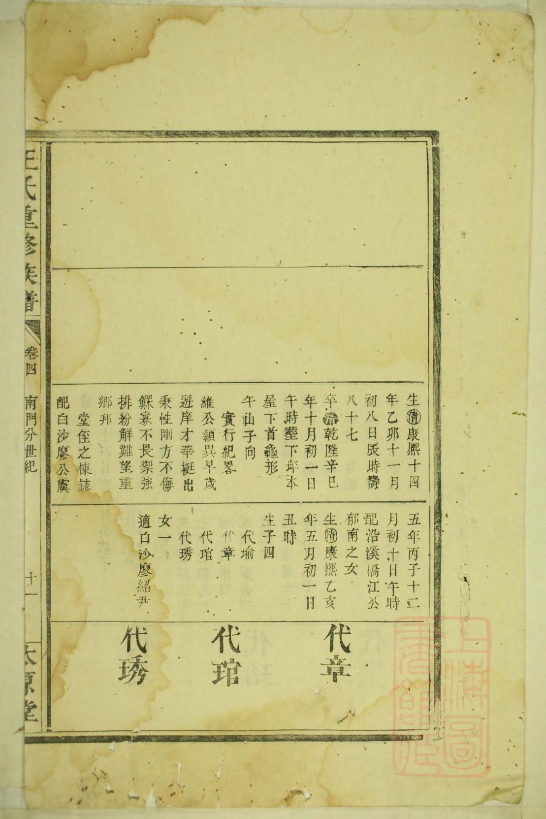 梁姓辈分排行世系表