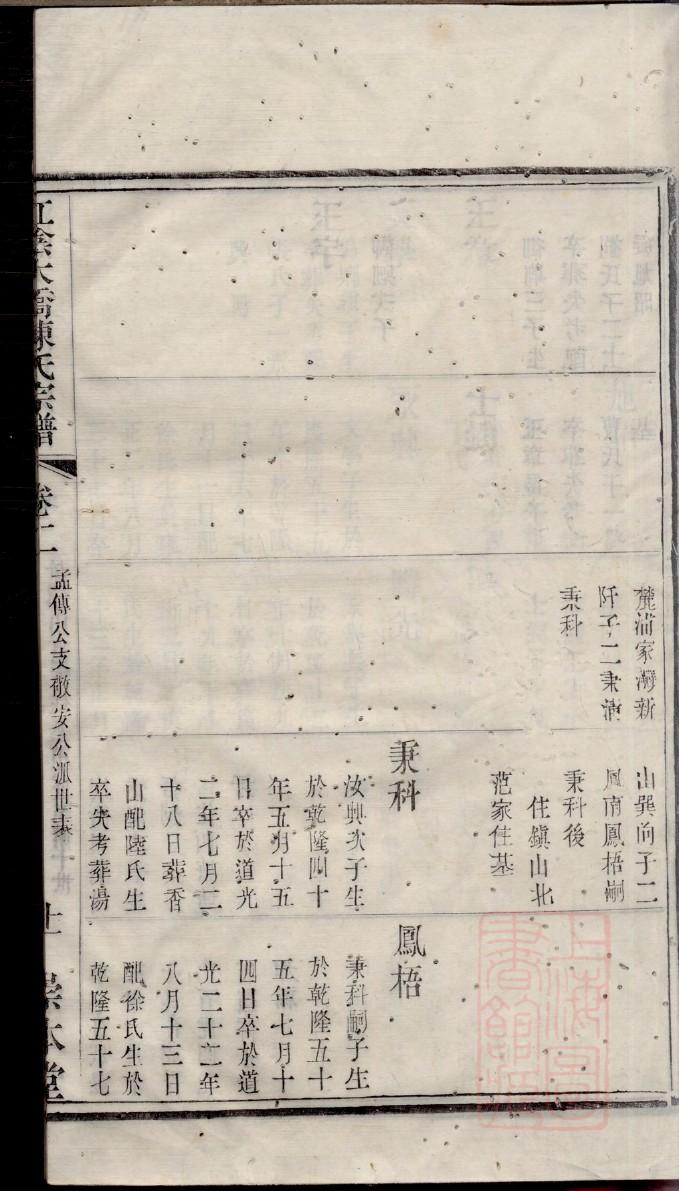 家谱基业万年