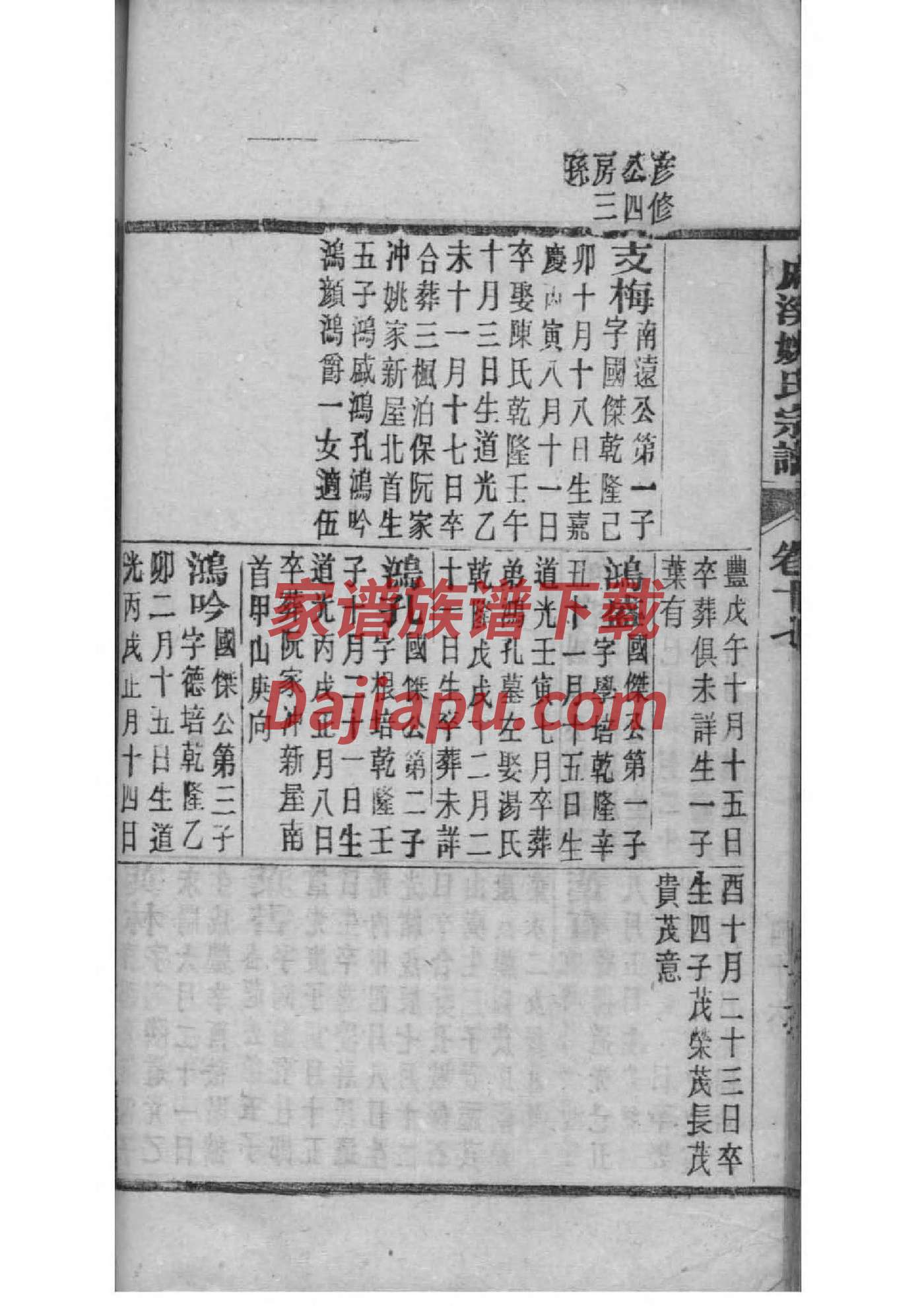 山东莱芜巩氏家谱