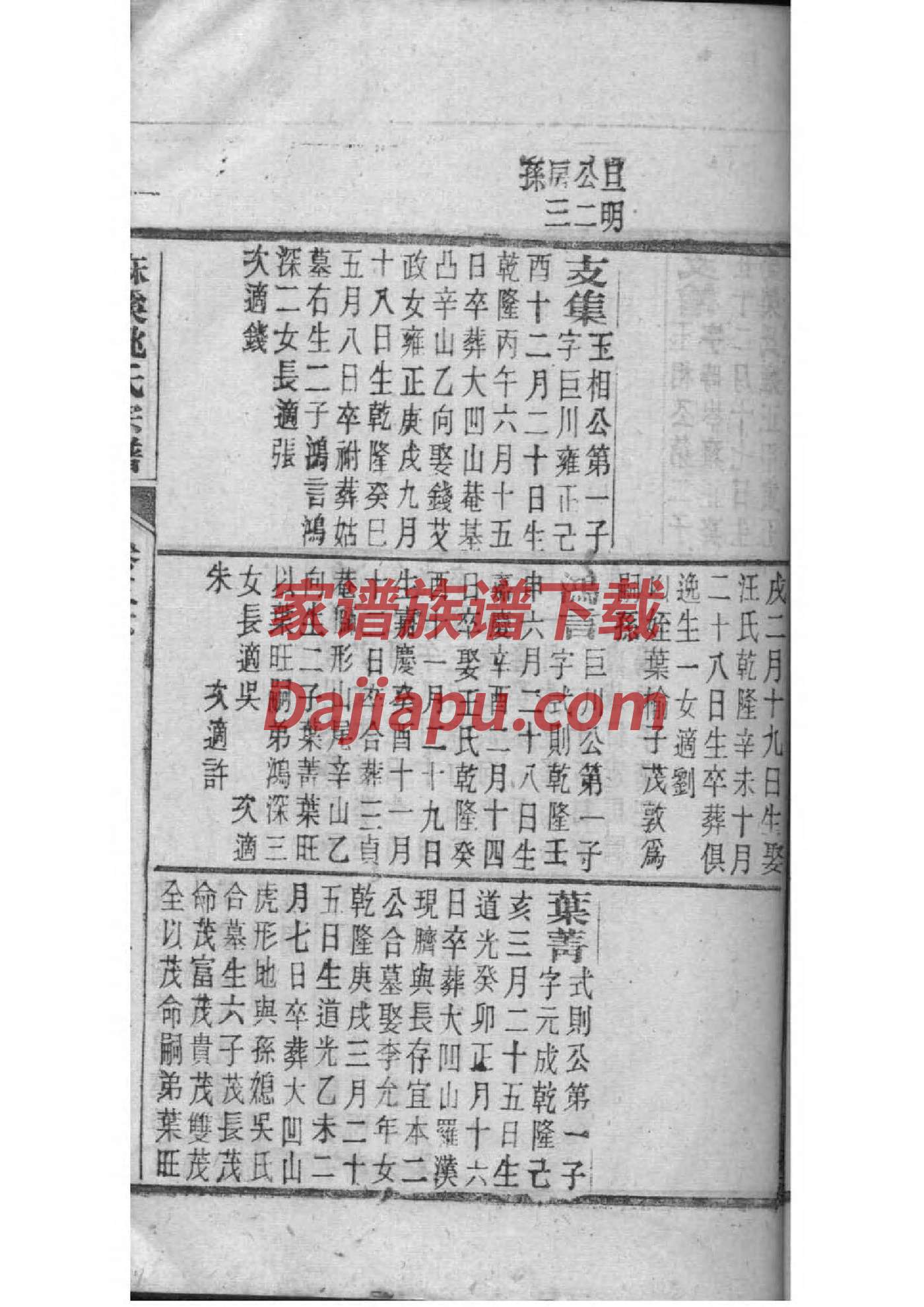 冀姓辈分排行世系表