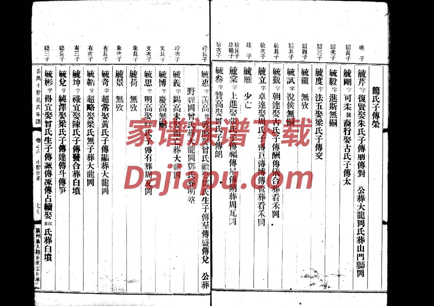 道氏家谱查询一览表