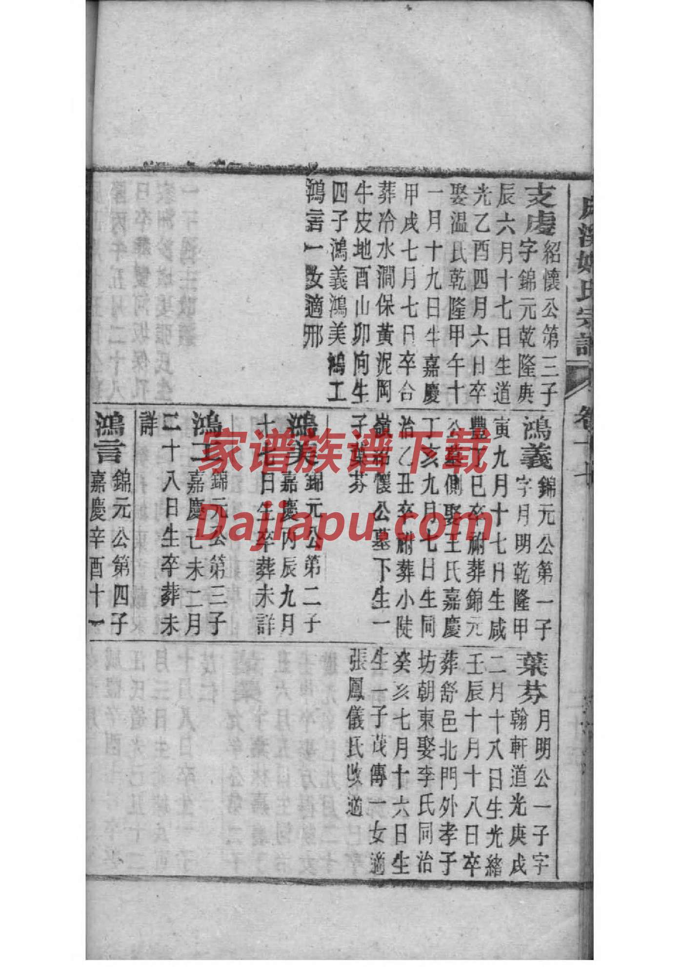 夷氏字辈介绍