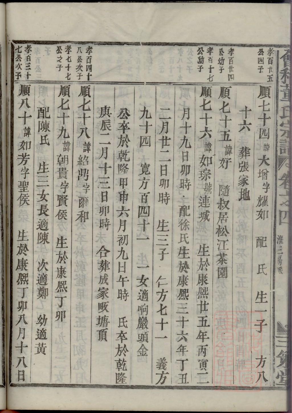 时家家谱字辈