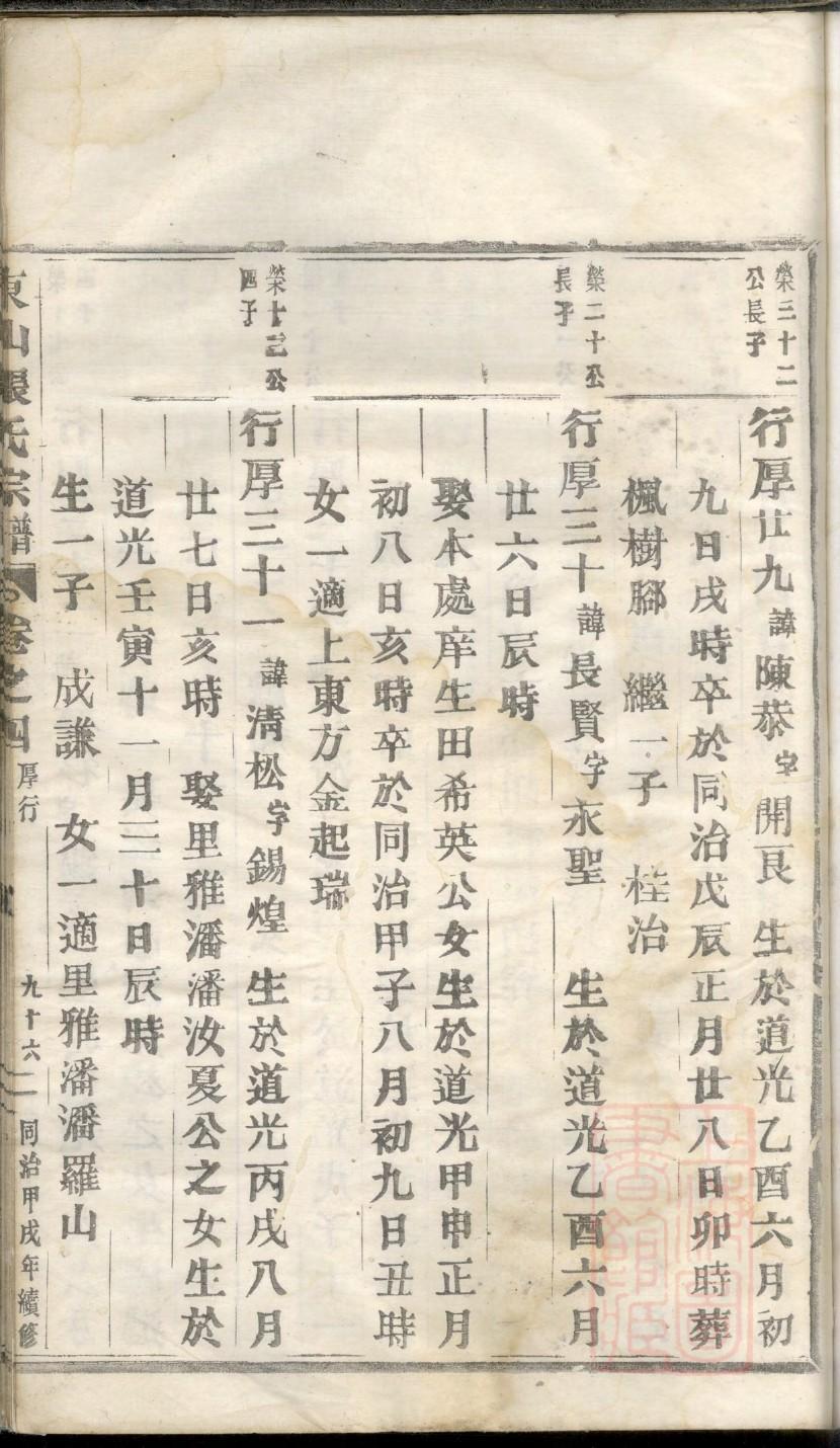 漆氏家族族谱字辈