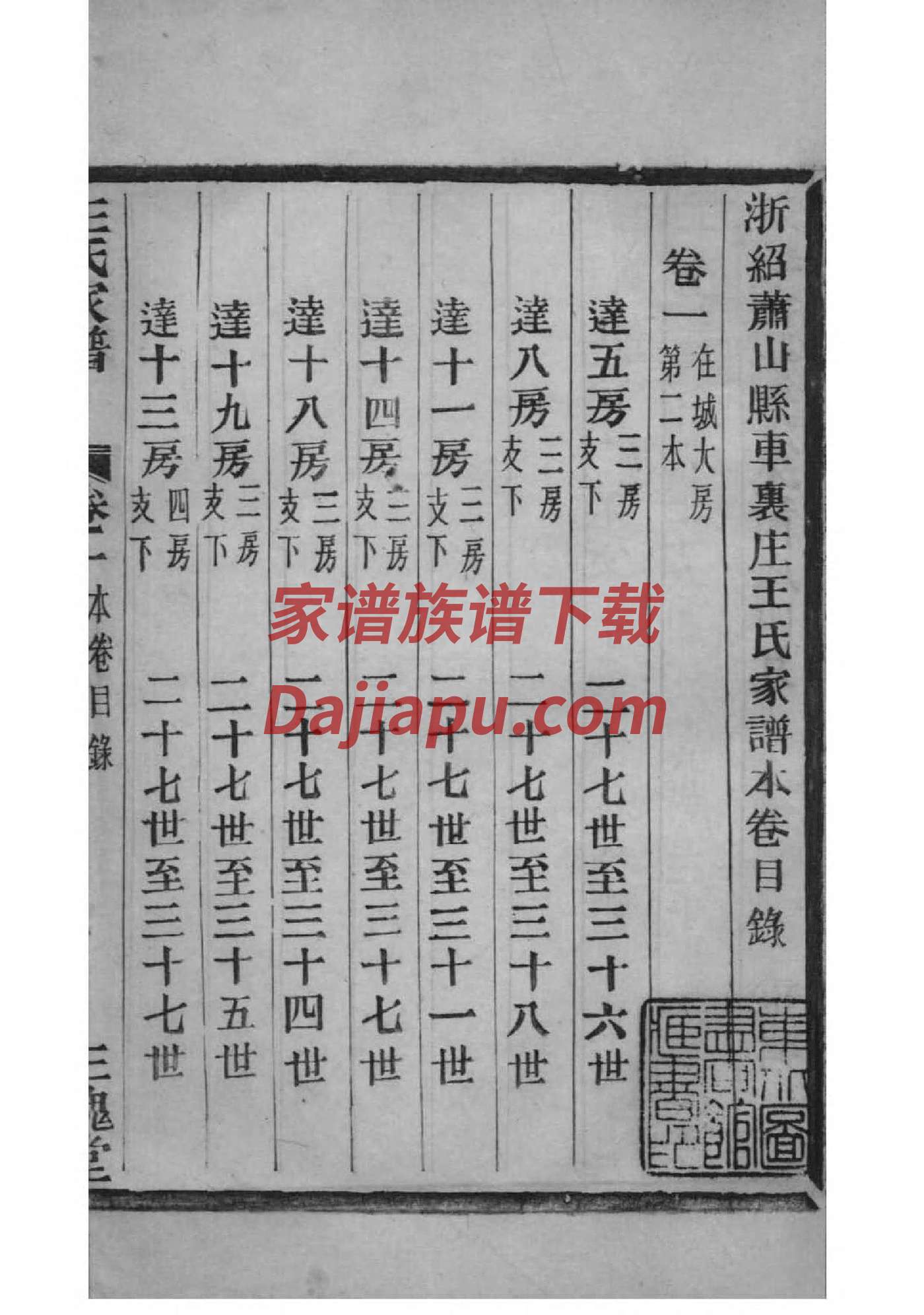 家谱样本哪种简单易看