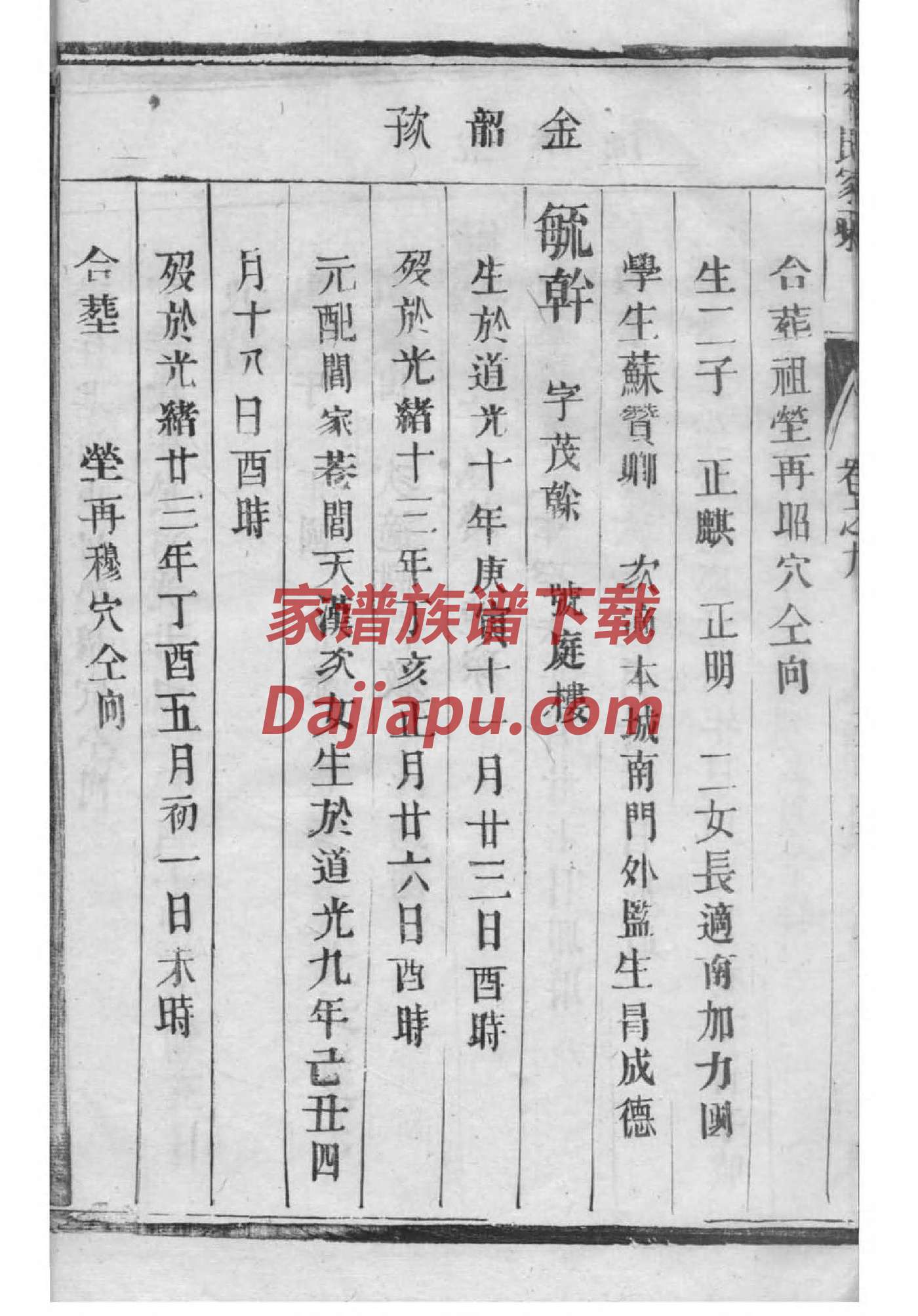 山东莱芜张氏家谱