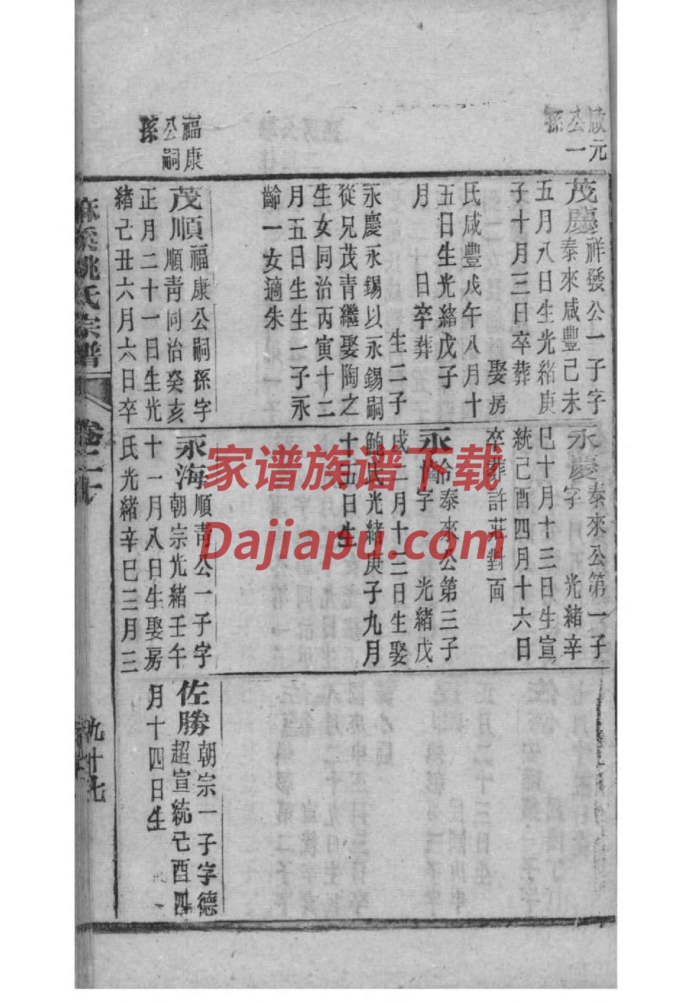 曾家家谱全部的字辈