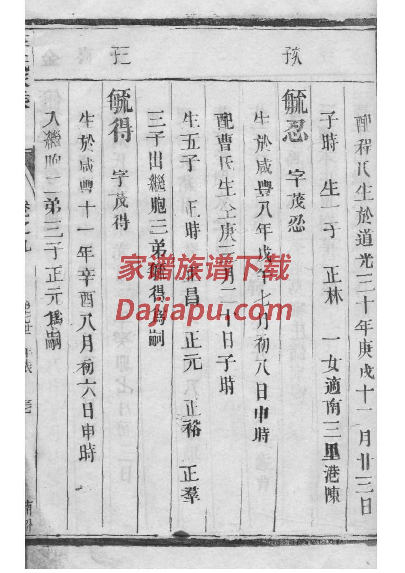 光姓族谱字辈排行