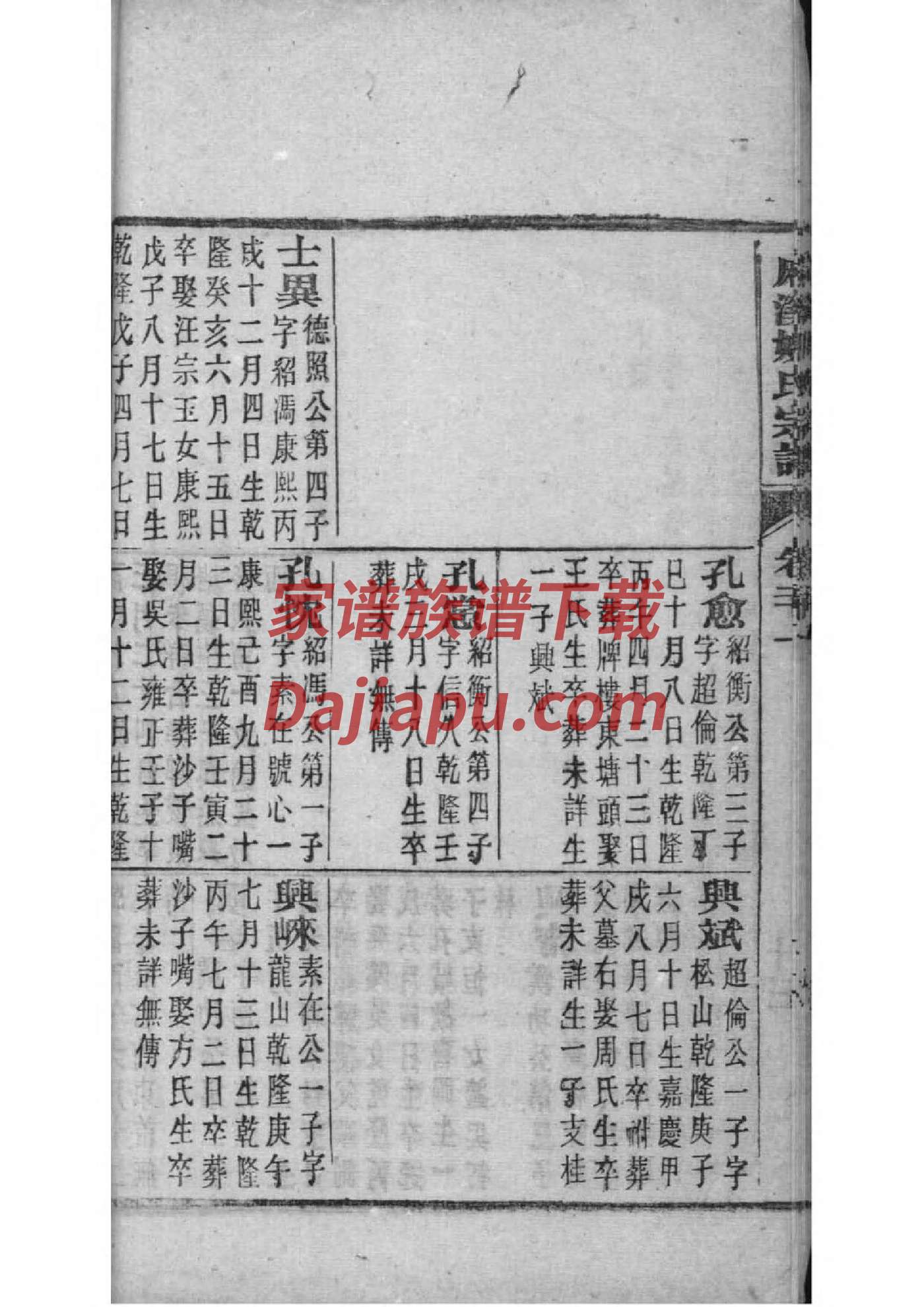 大姓族谱字辈大全
