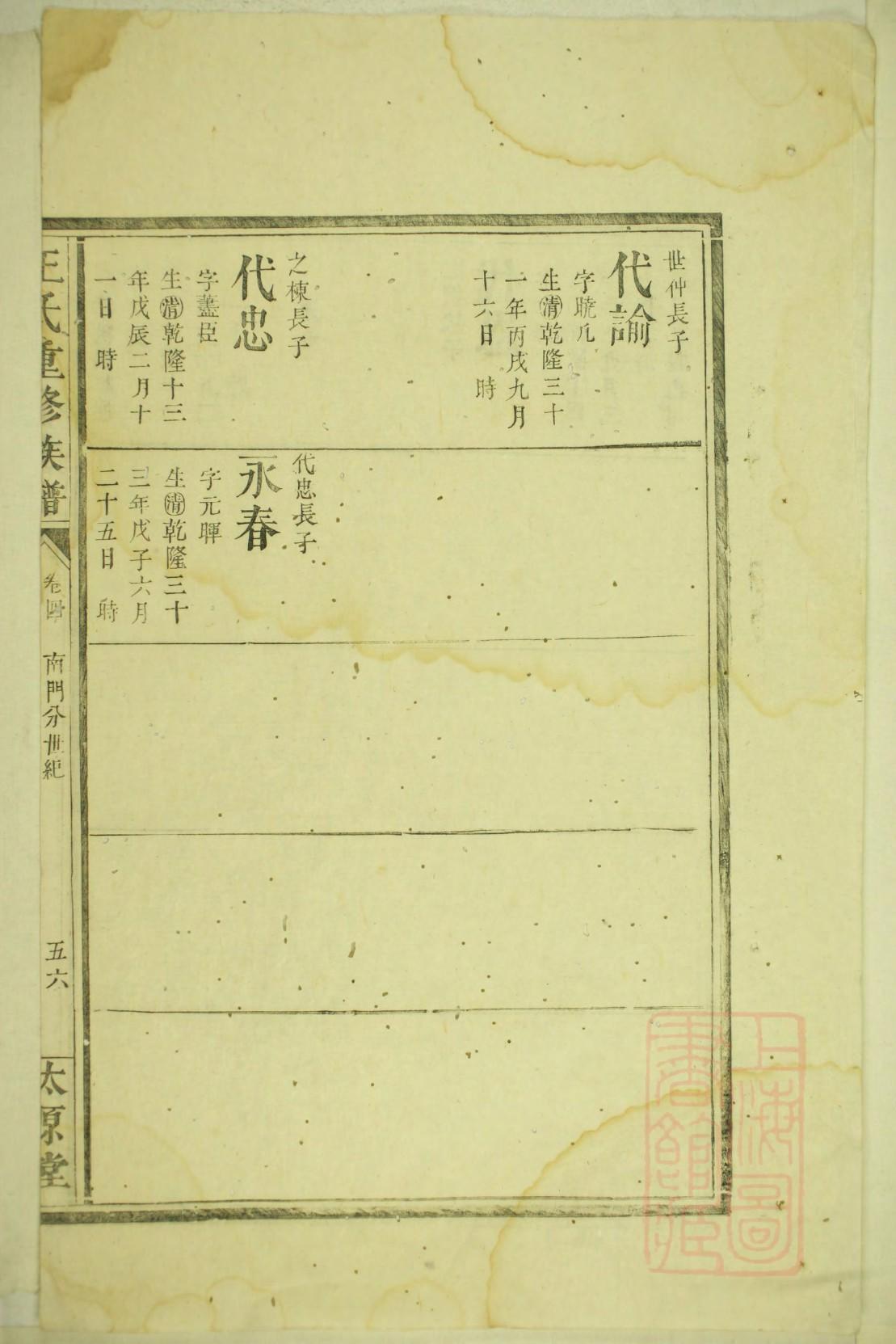孙姓辈分家谱
