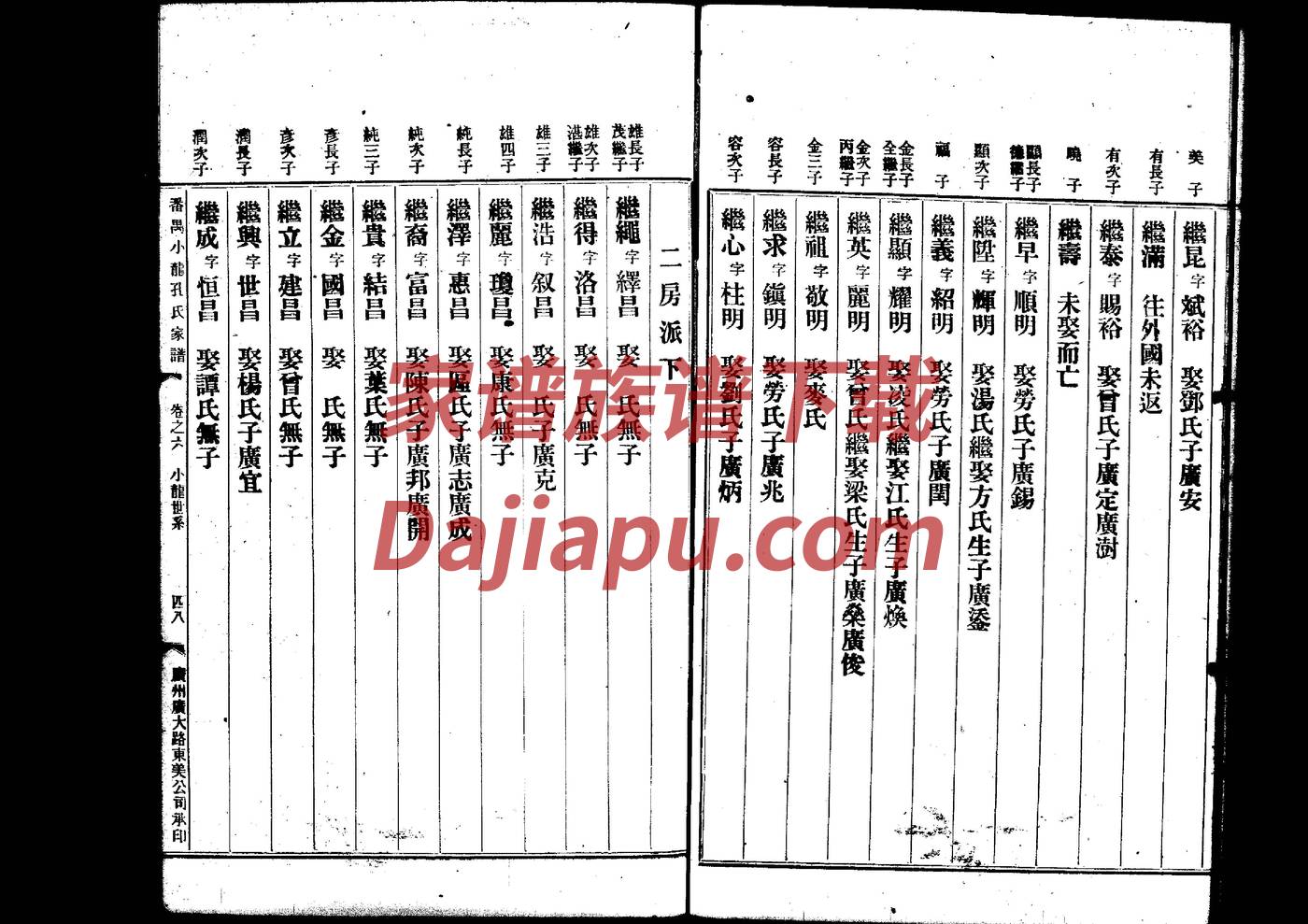 毕氏辈分表
