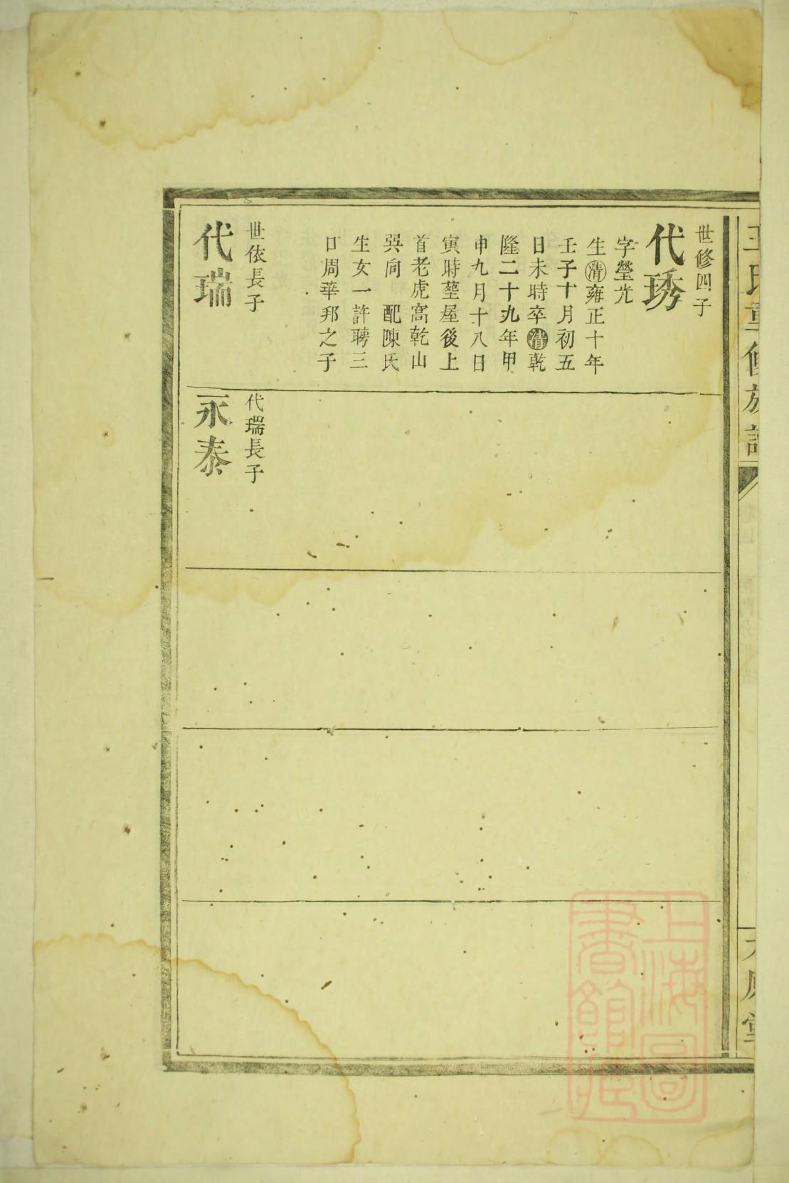 茆氏家谱族谱数据库