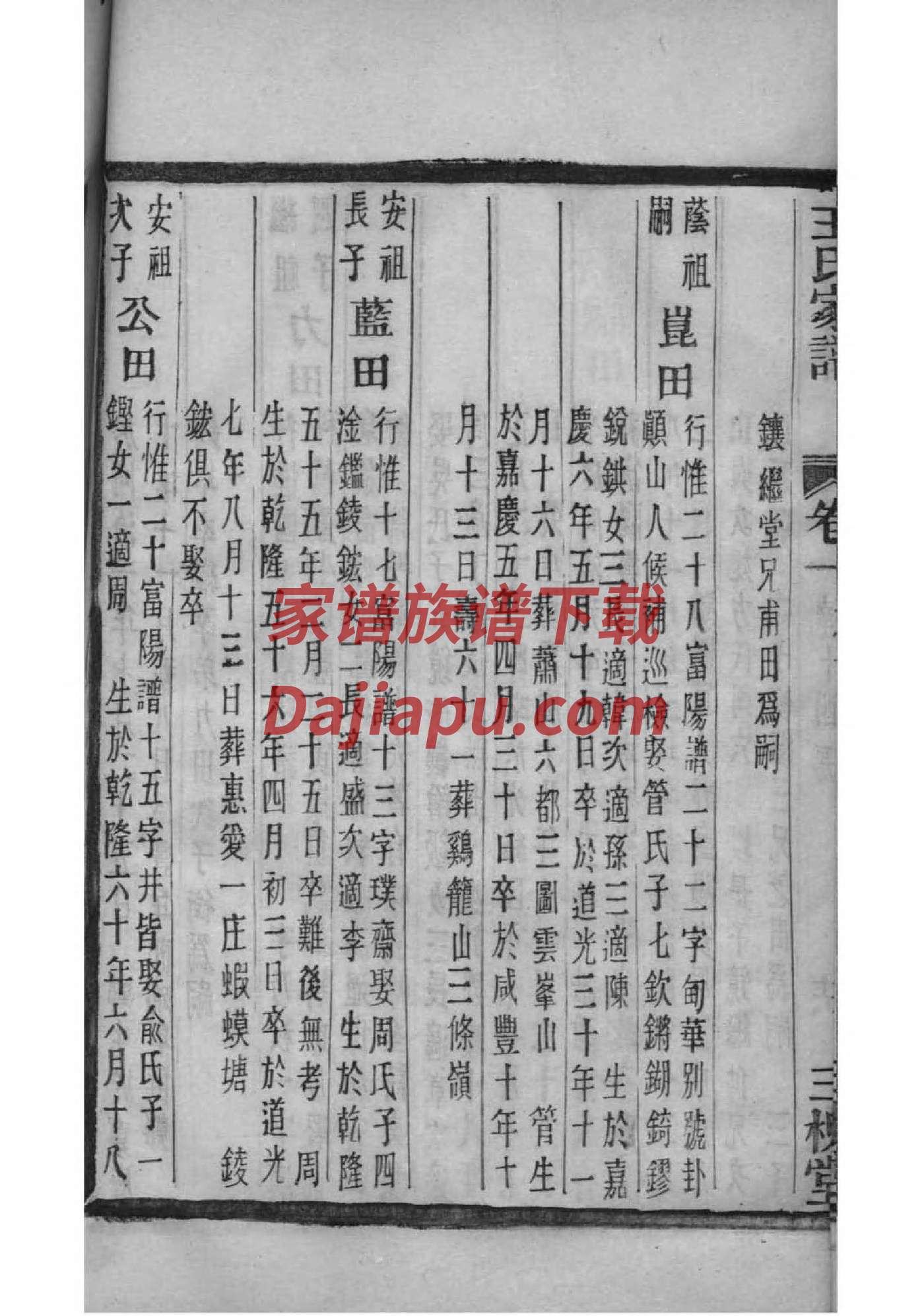 王家家谱传字