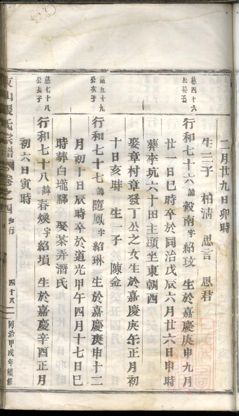 五姓辈分排行世系表
