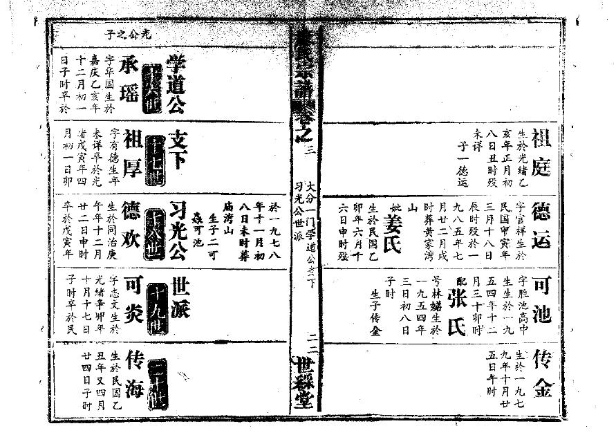 越氏族谱108字辈