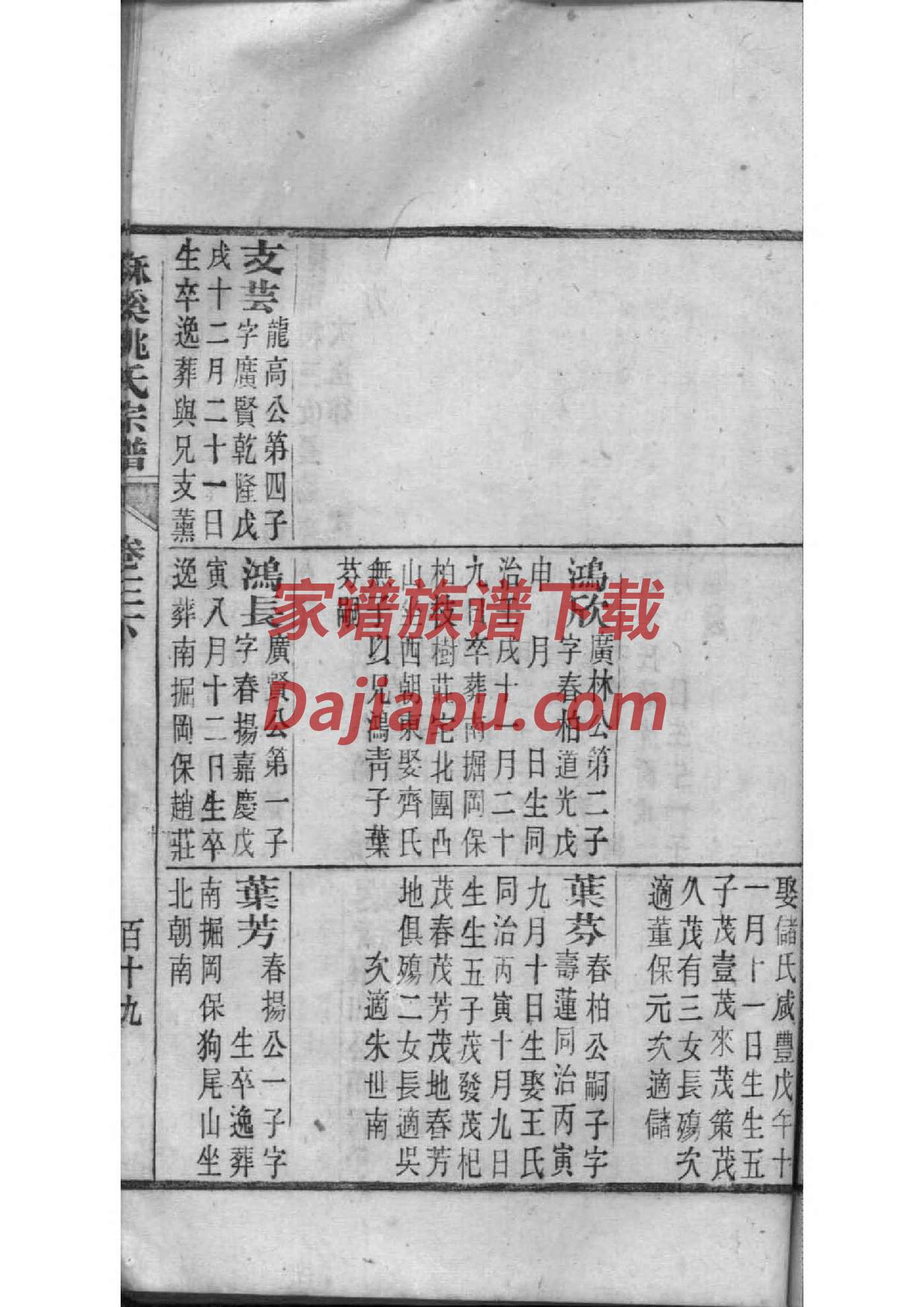 义门陈汀州庄家谱