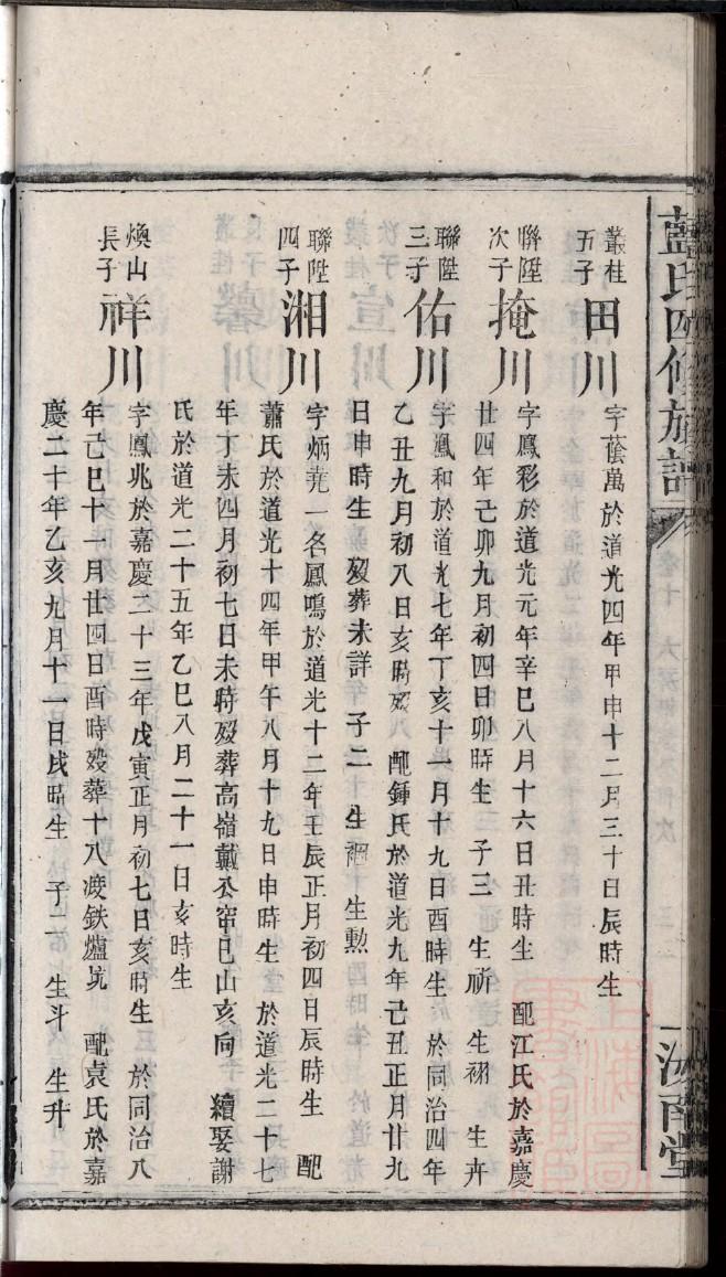 庞家家谱辈分