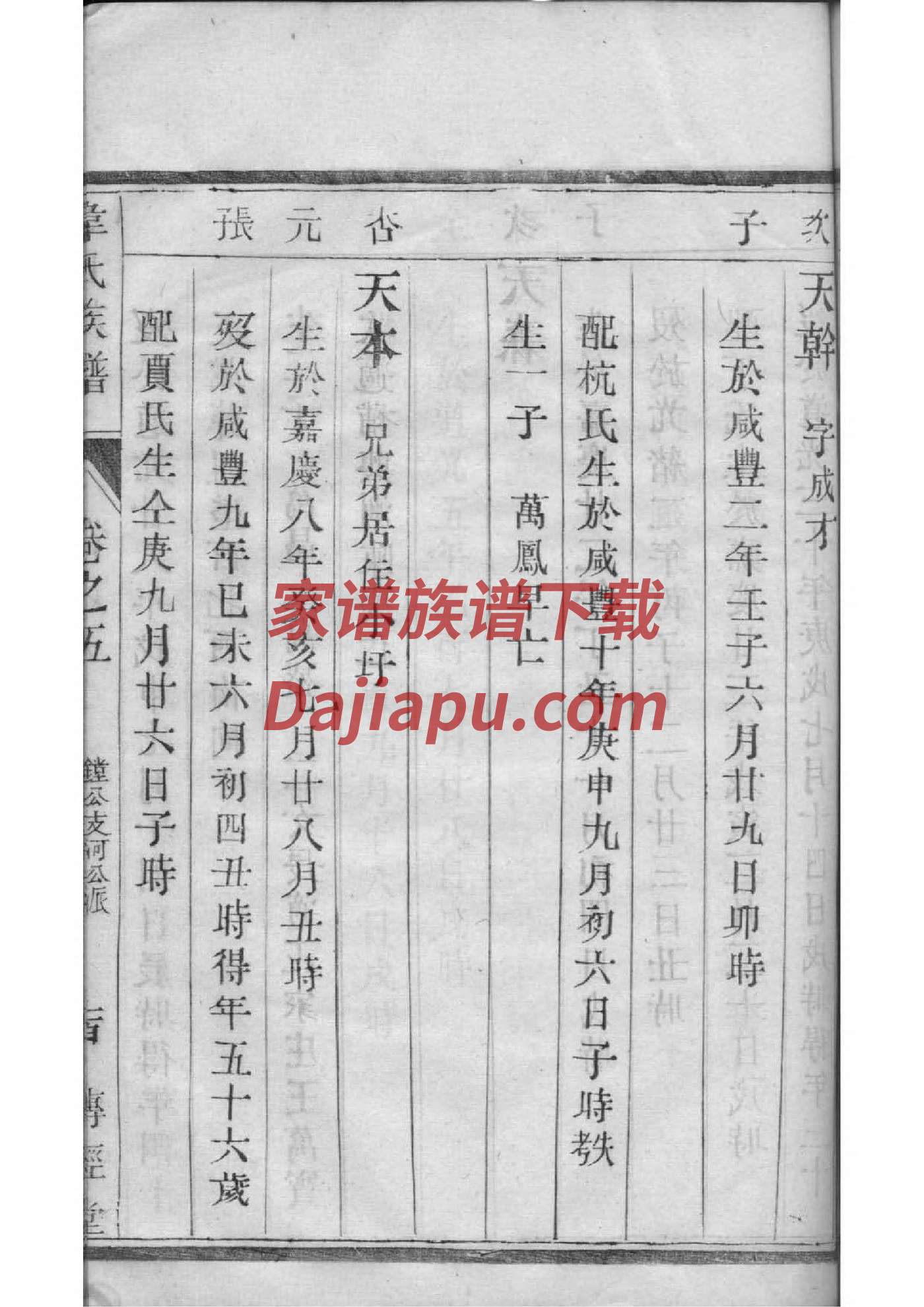 山东傅家家谱