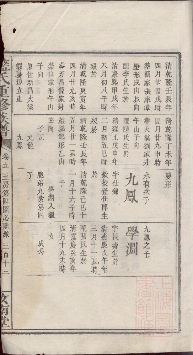 龚氏族谱天麟公后裔