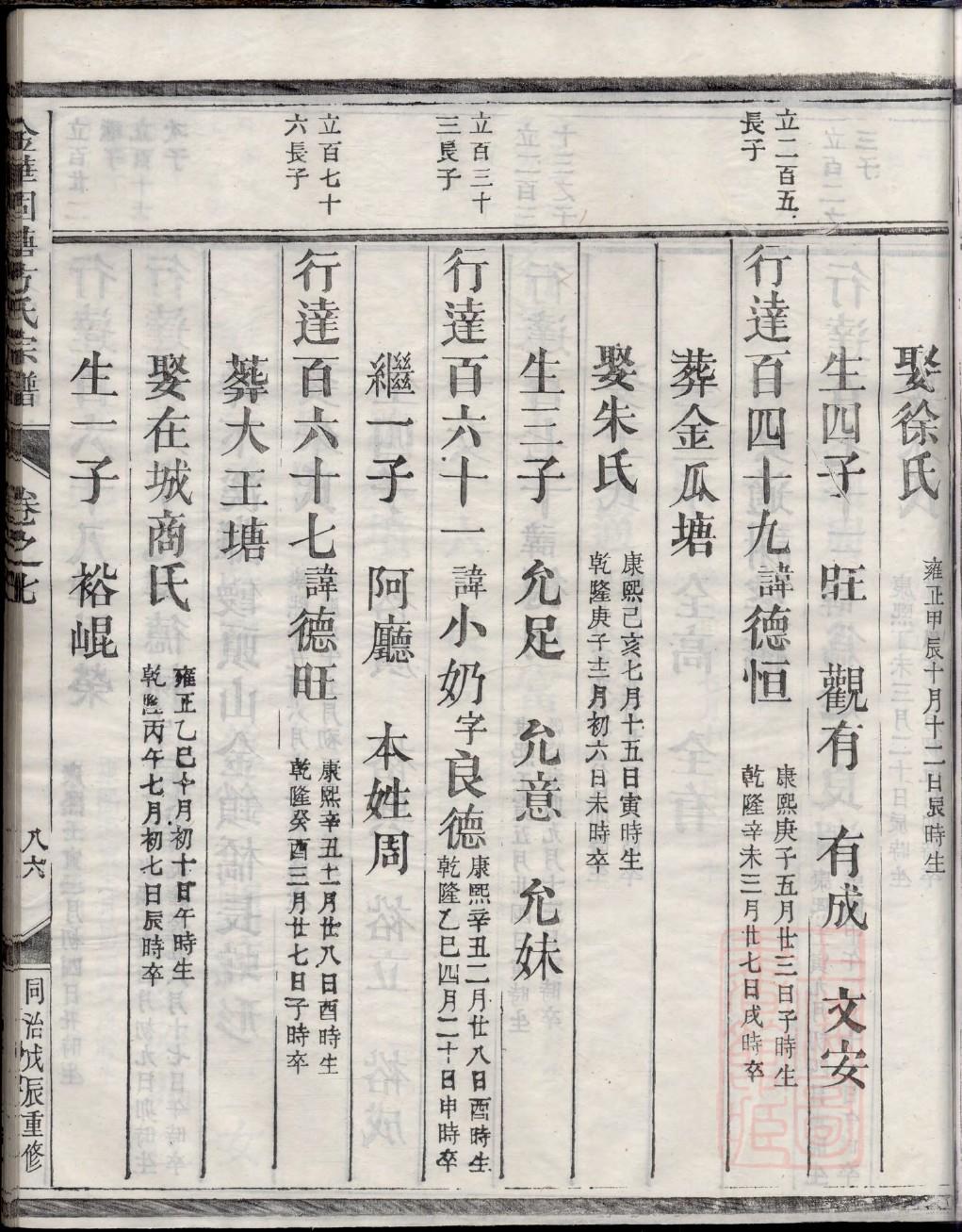 许姓族谱字辈排行