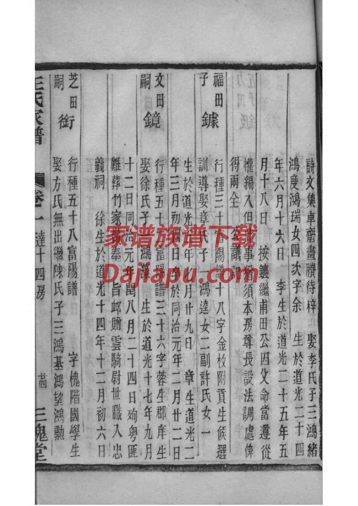 姓氏家谱查询