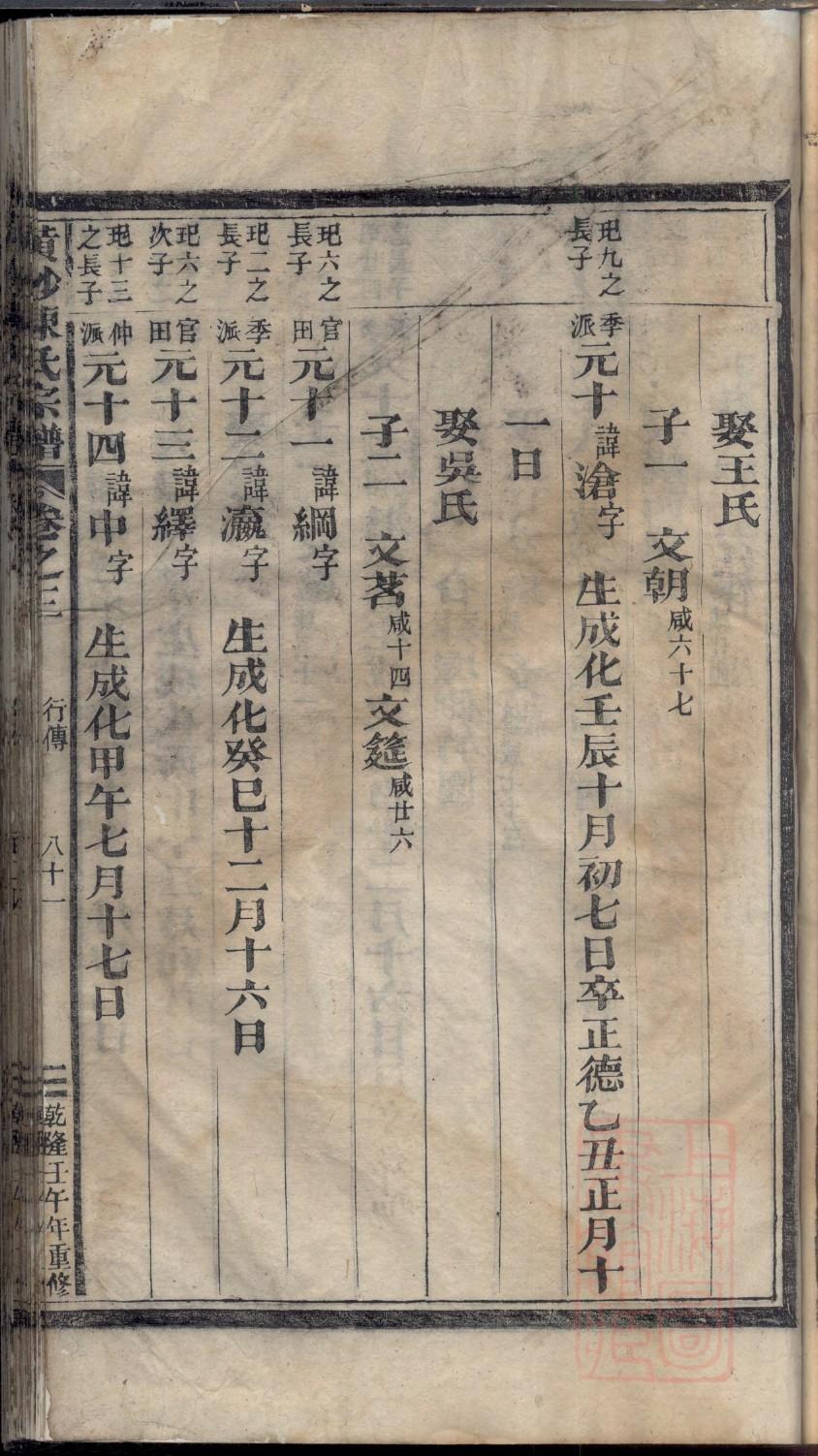 王氏家谱字辈民权