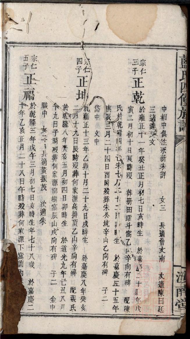 严家家谱排序