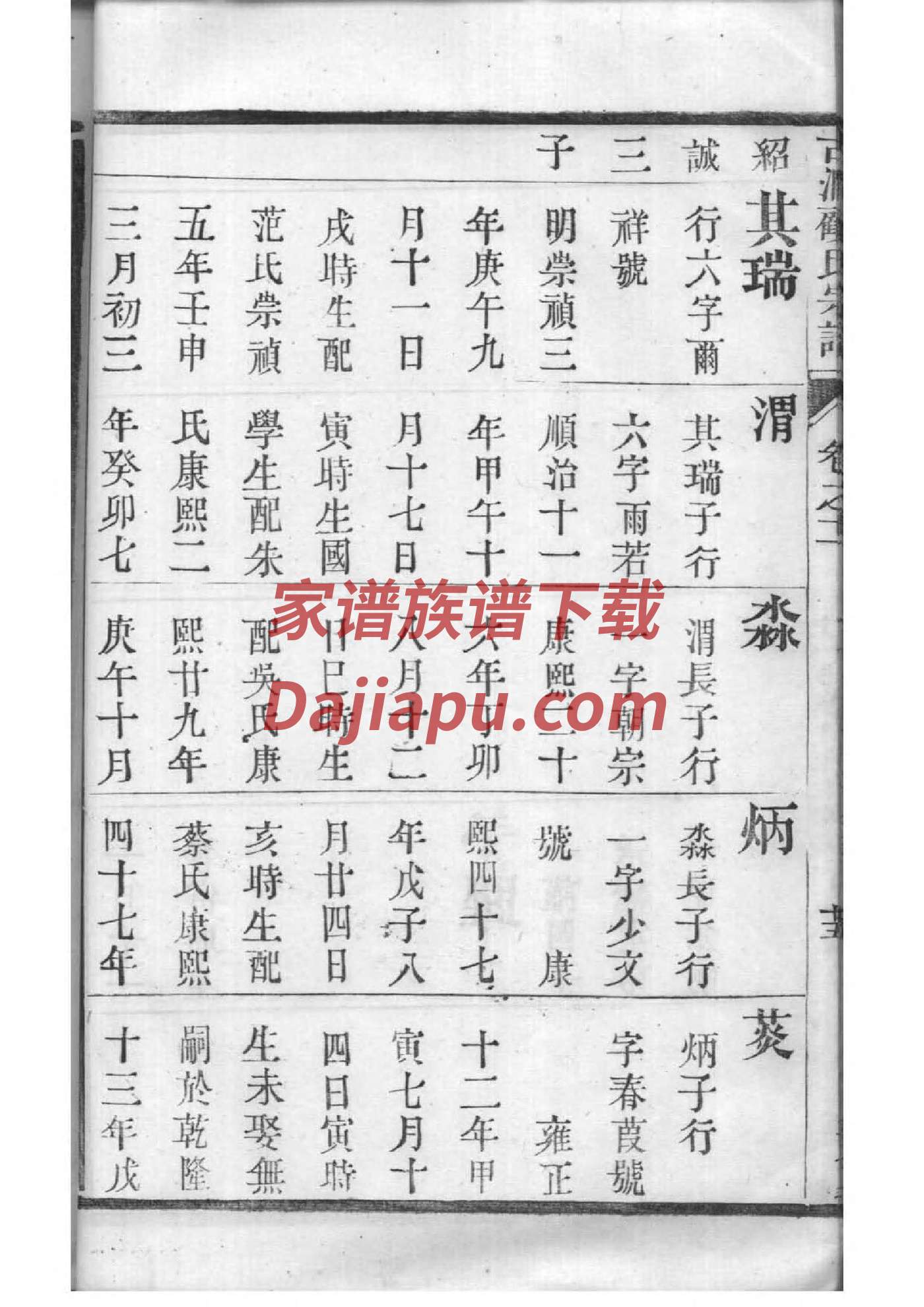 漆姓家谱全部辈分大全