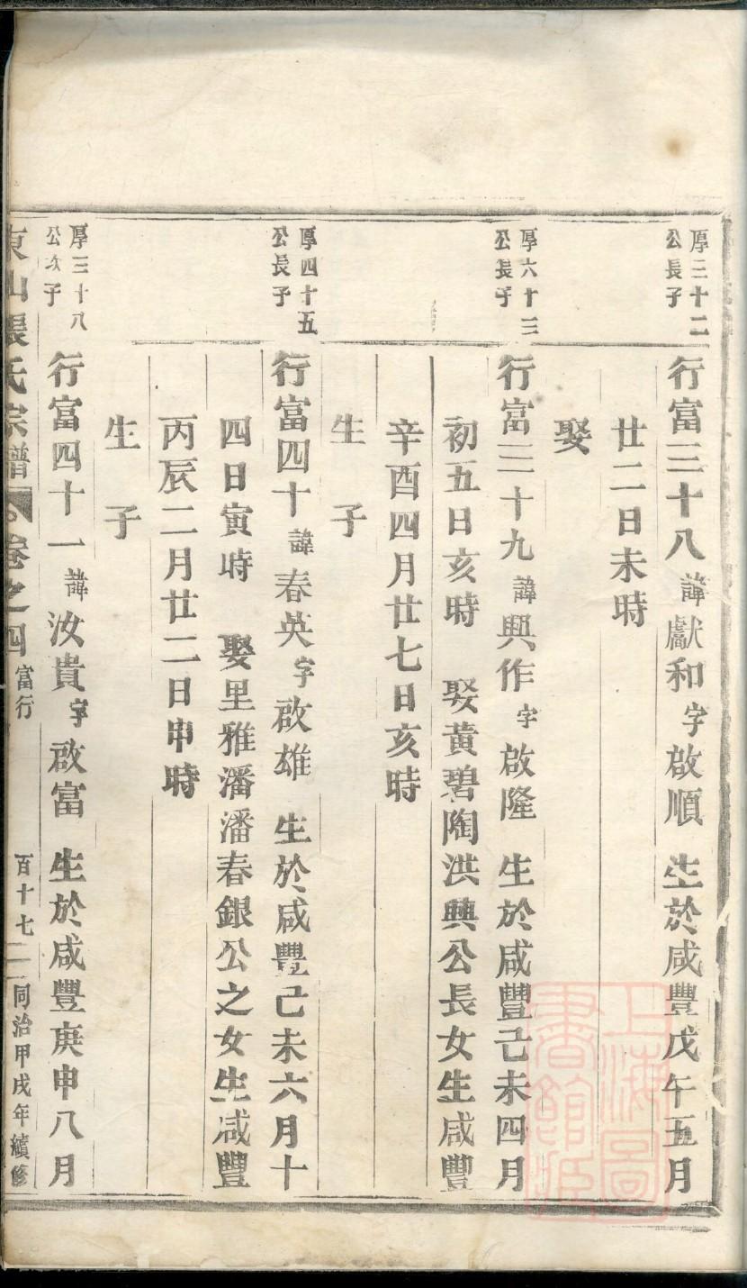 後姓族谱字辈排行