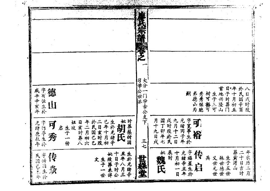 冠姓族谱字辈大全