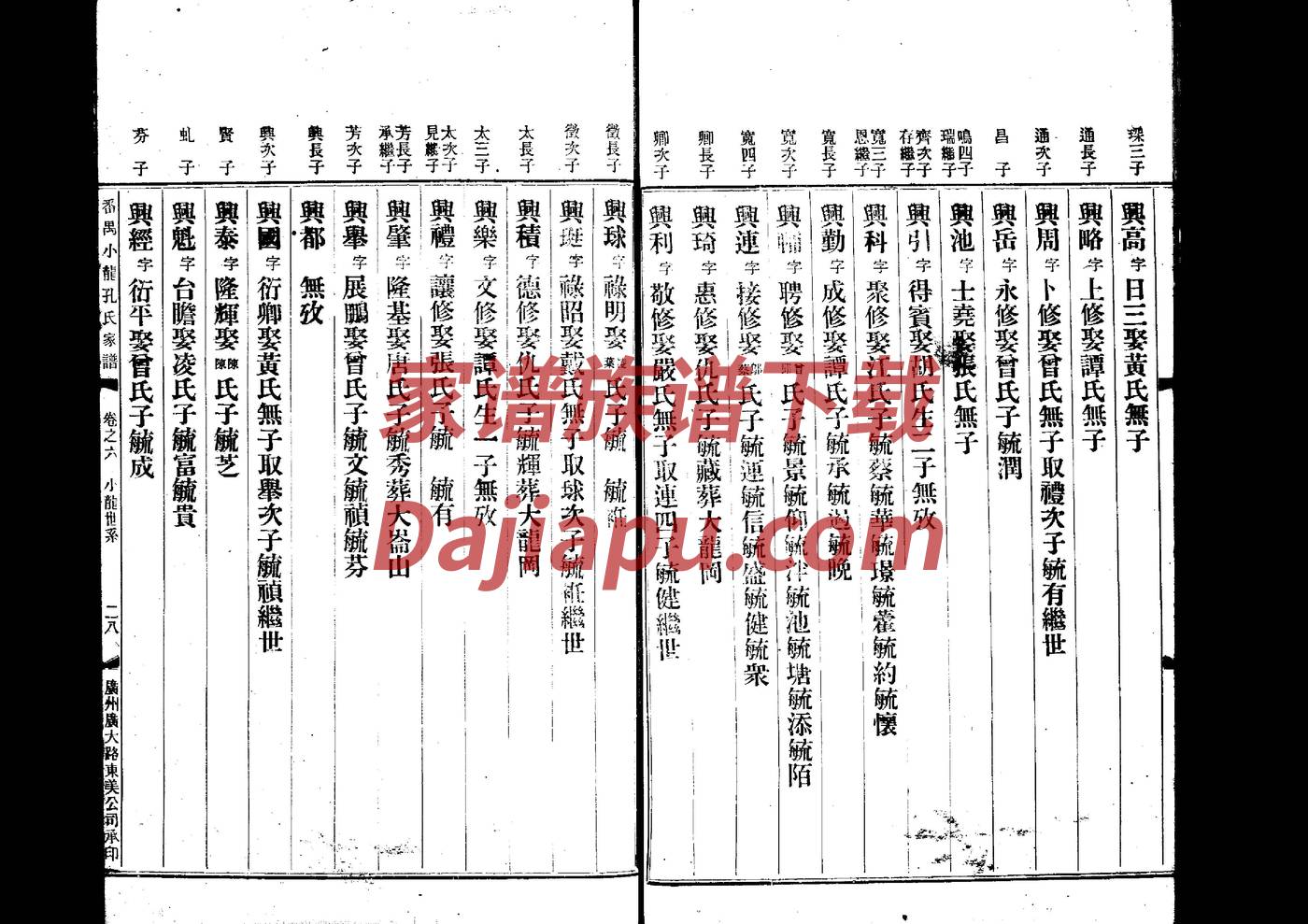 睢氏辈分表