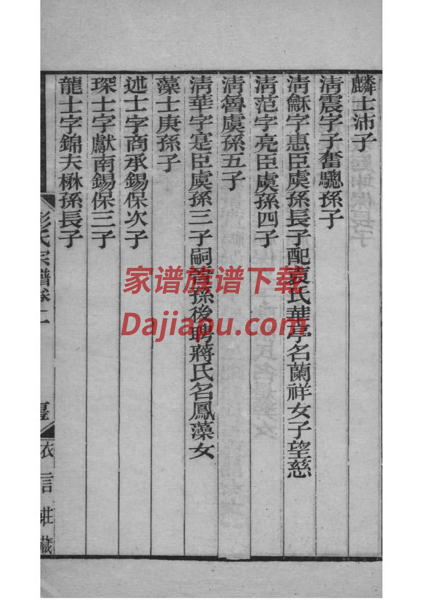 重庆万州杨氏家谱