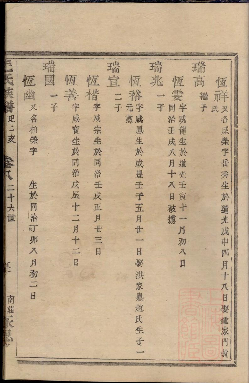 阎氏辈分排列顺序