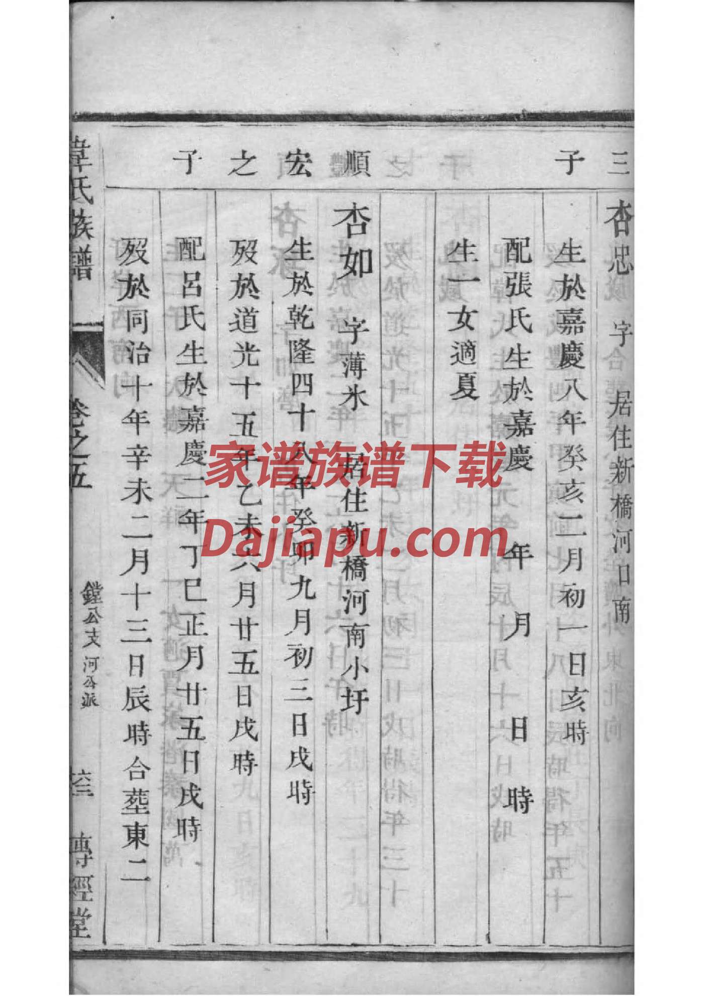 房氏家谱排列