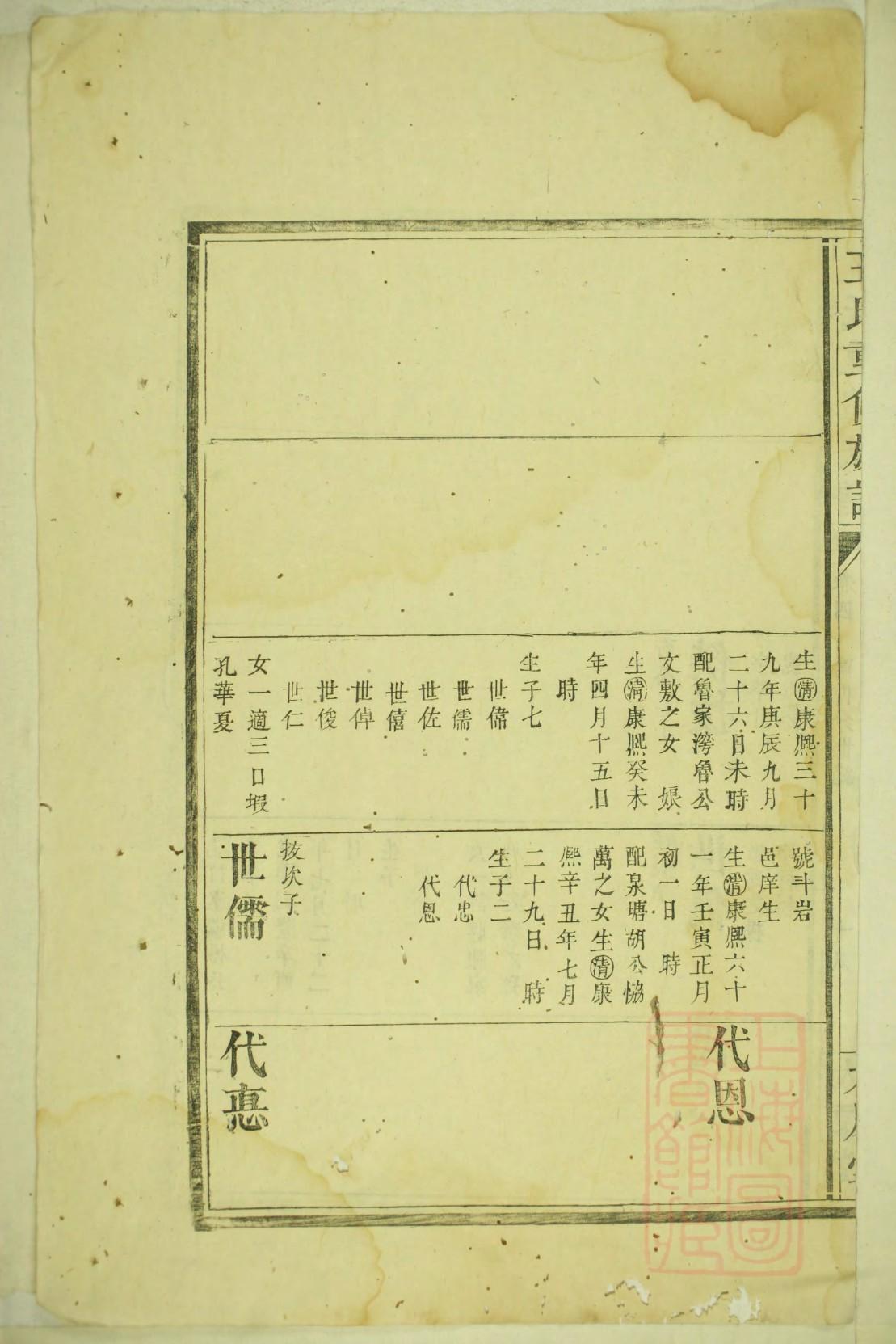 析姓辈分排行世系表