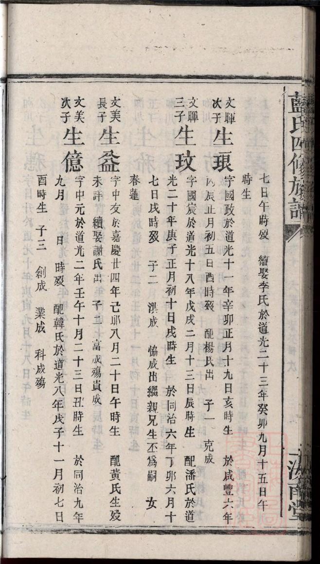 杨宗勉后人家谱