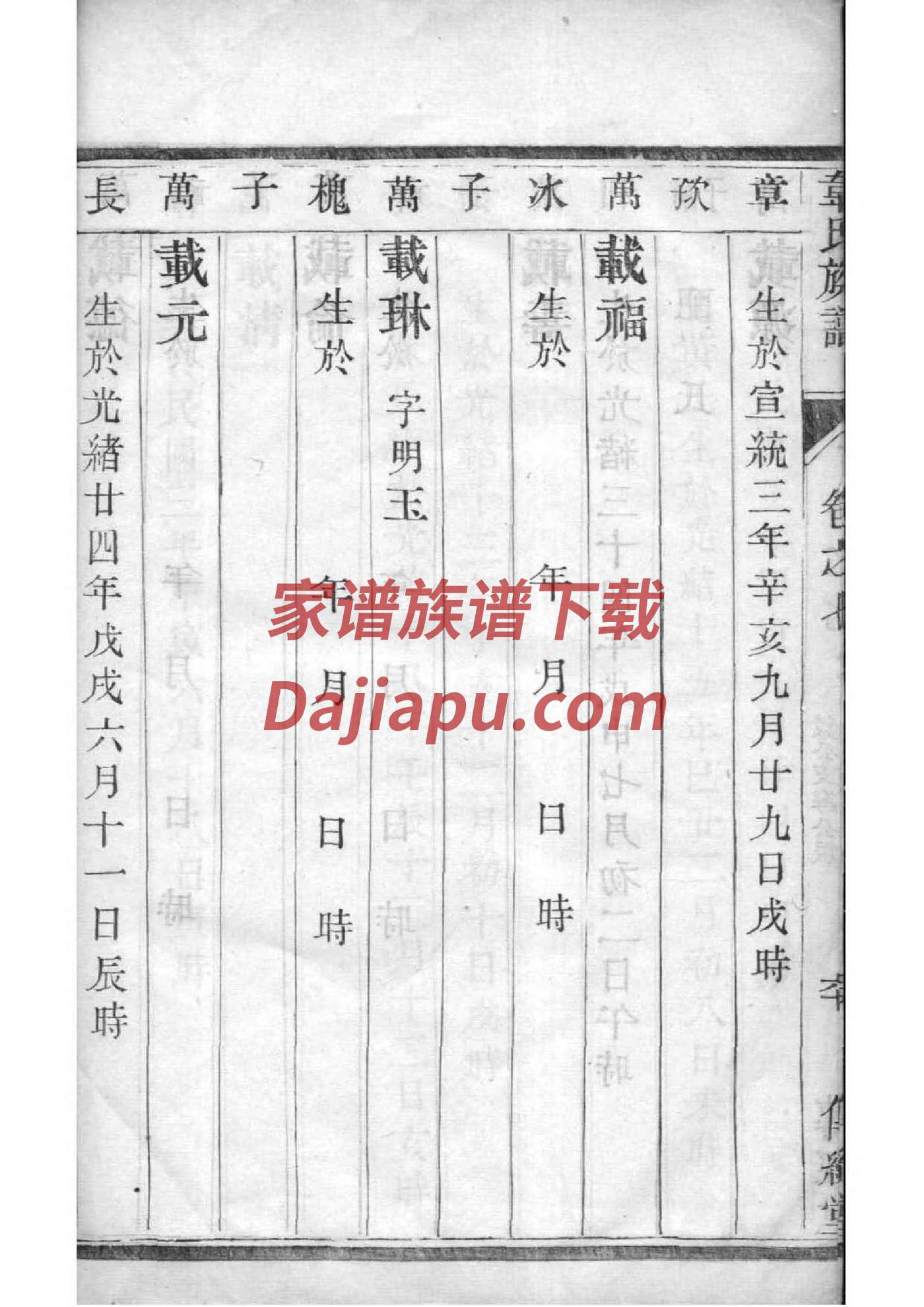 楚氏族谱108字辈