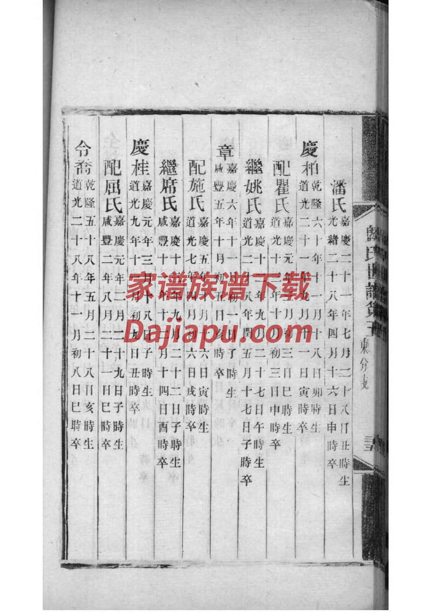 戢姓辈分排行世系表