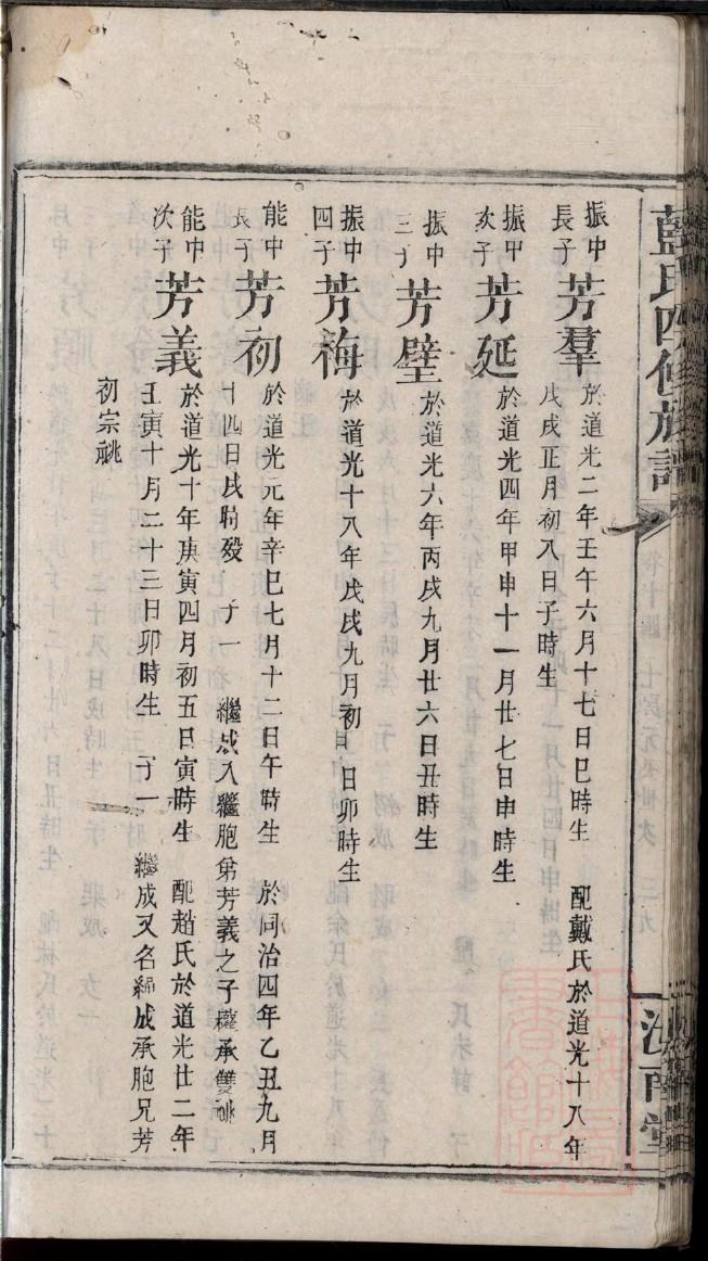 苍姓辈分排行世系表