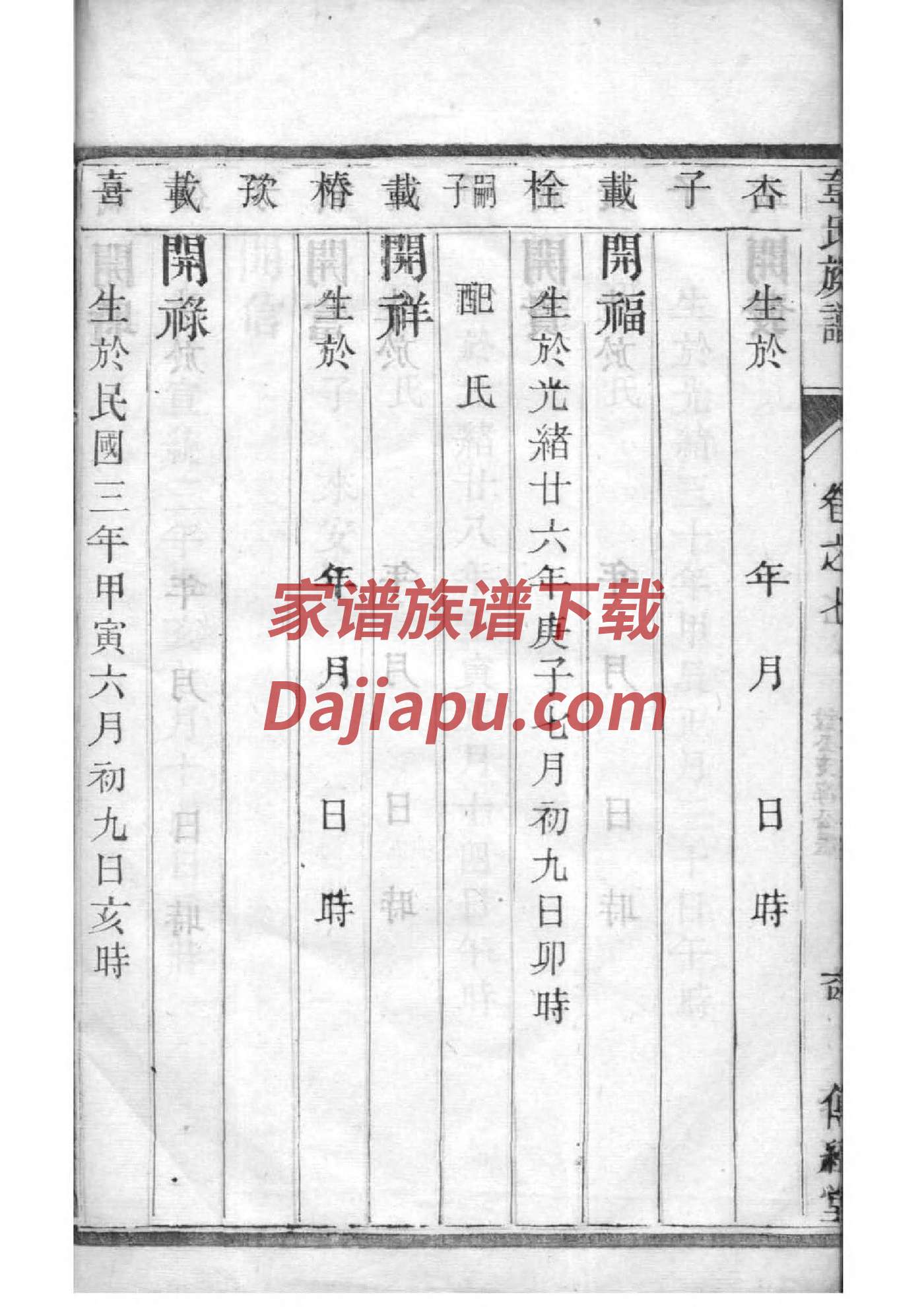 庆氏族谱家谱