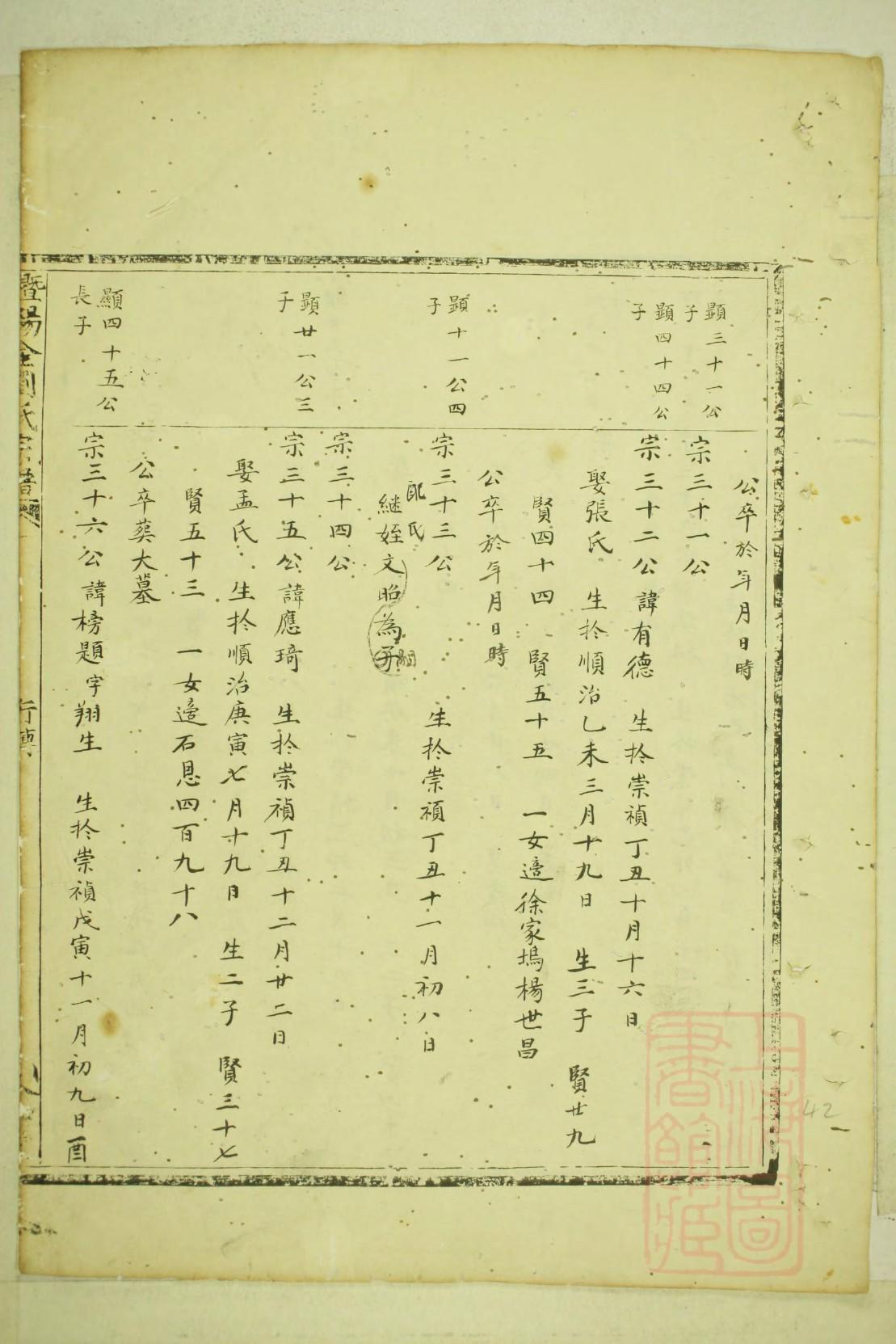 龚氏家谱字辈
