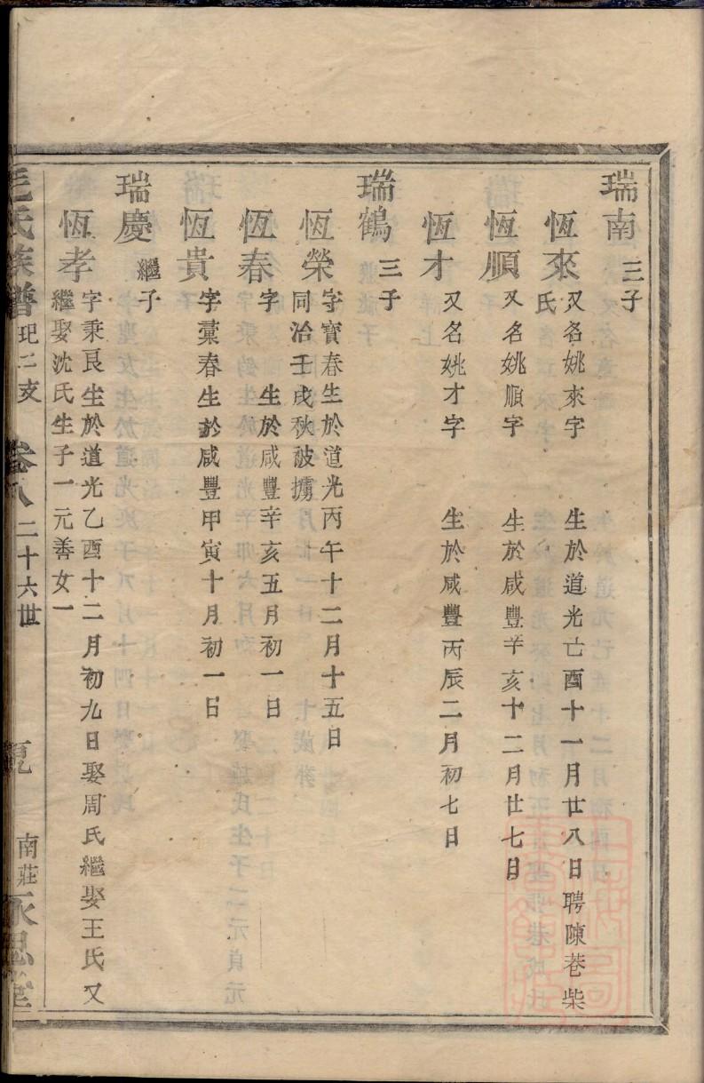 湖北许氏家谱字辈