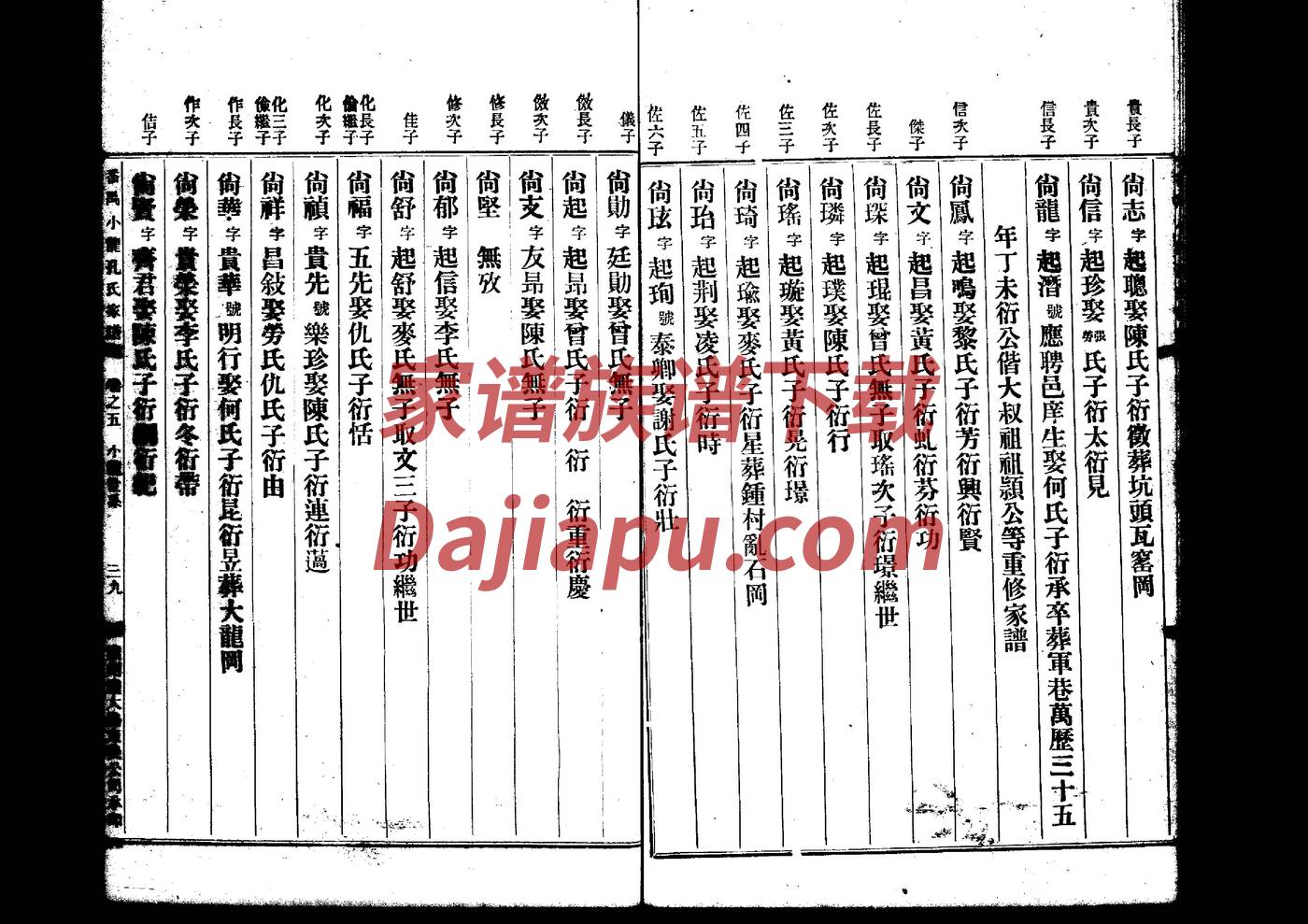 尚姓家谱全部辈分大全