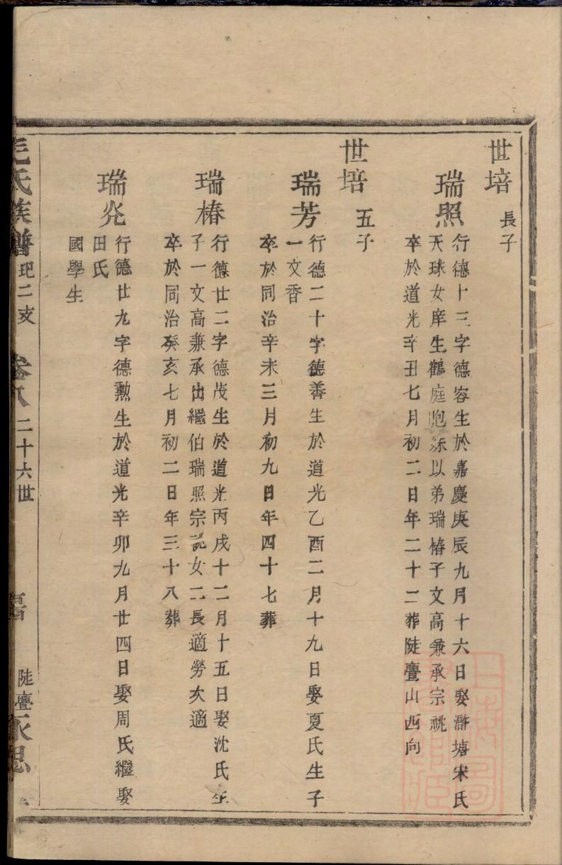 颍川堂族谱