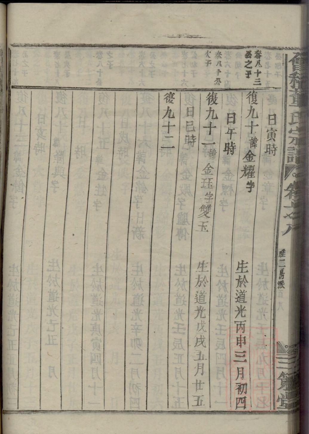 过年挂的家谱写法图