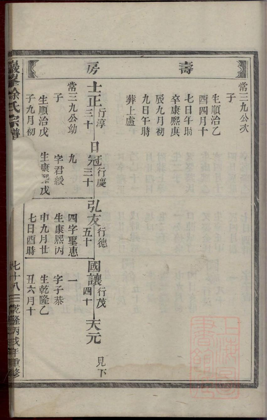 合姓辈分排行世系表